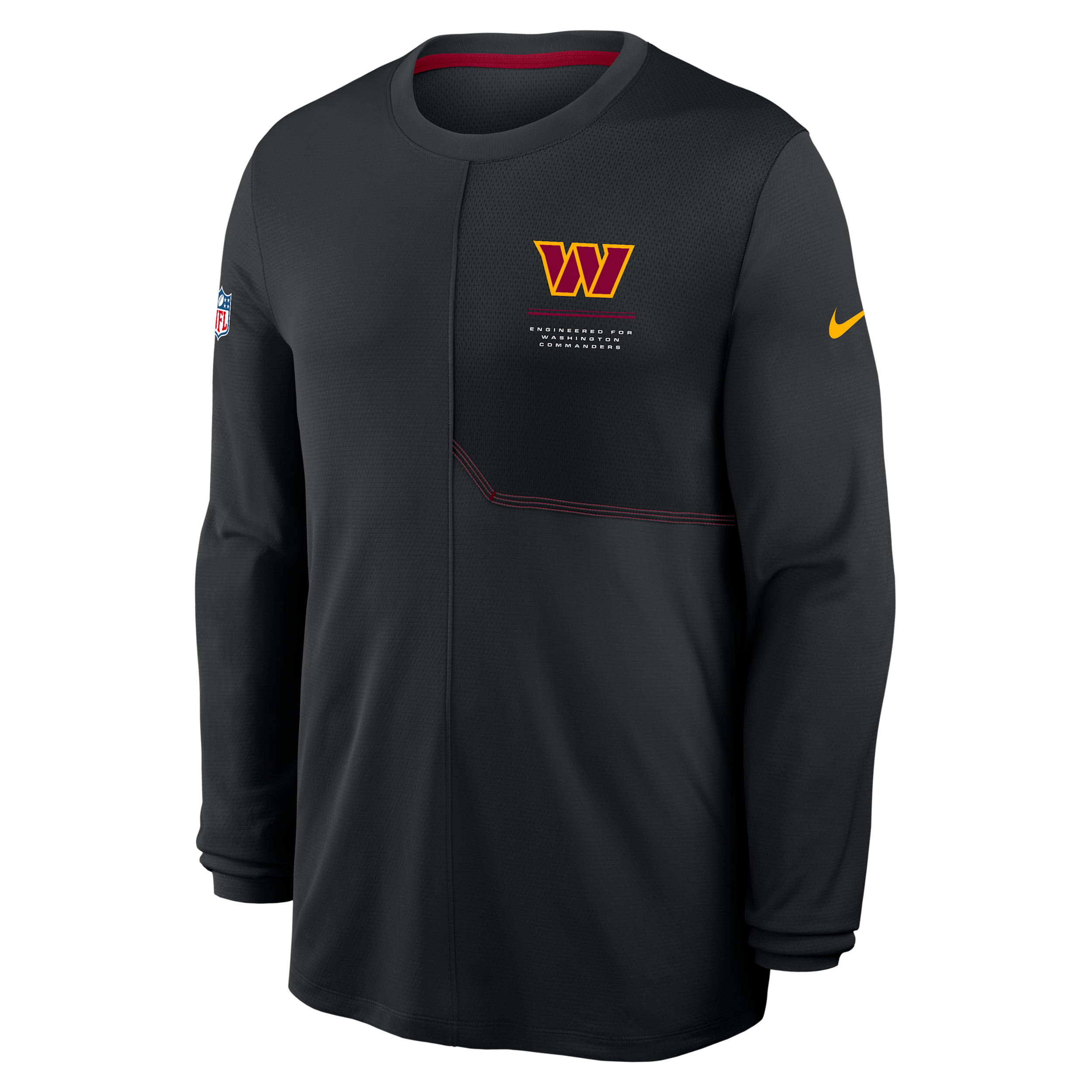 Washington Commanders Sideline Coach Nike Men's Dri-FIT NFL Long-Sleeve Top in Black | 03B1069Y9E-B8B