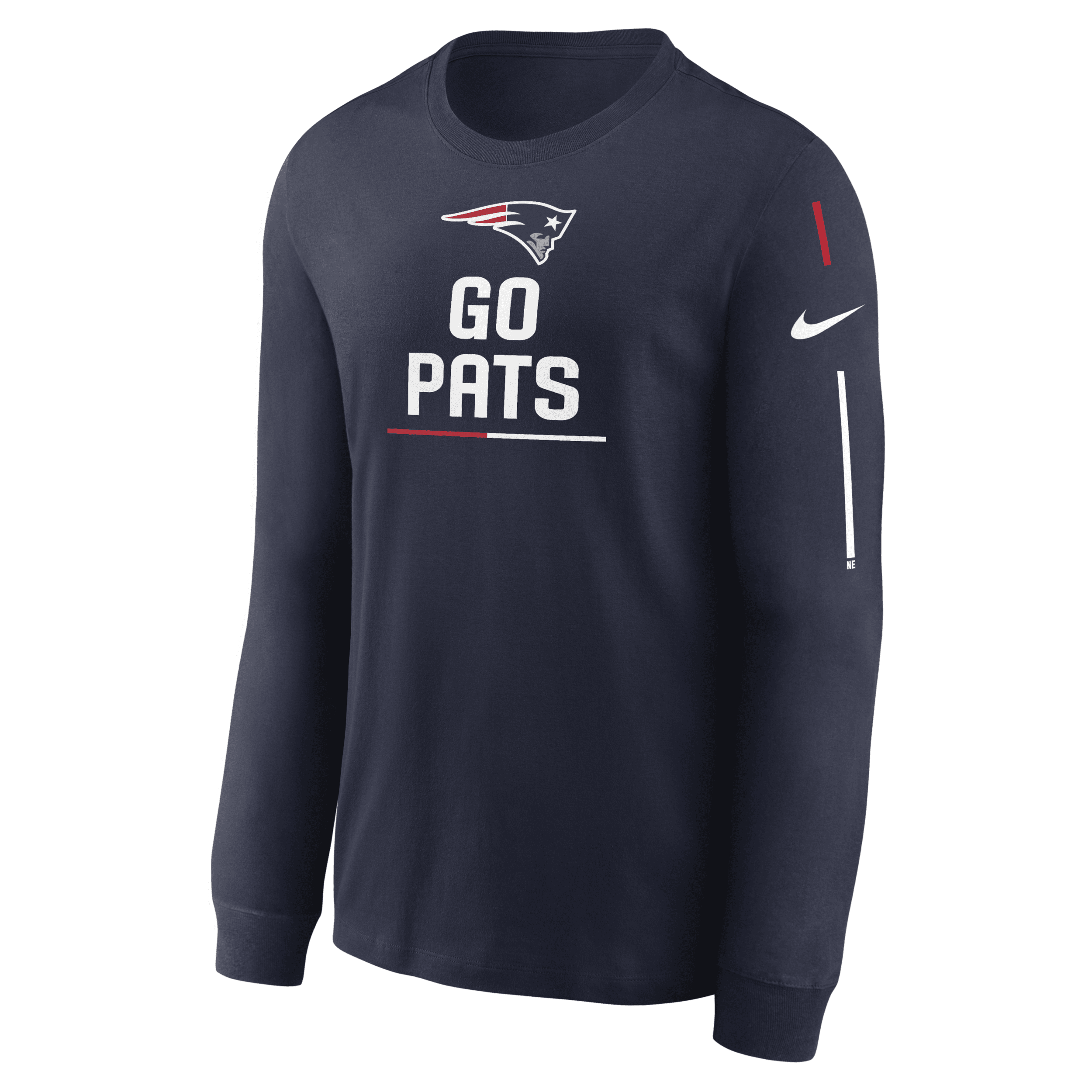 Shop Nike Men's Team Slogan (nfl New England Patriots) Long-sleeve T-shirt In Blue