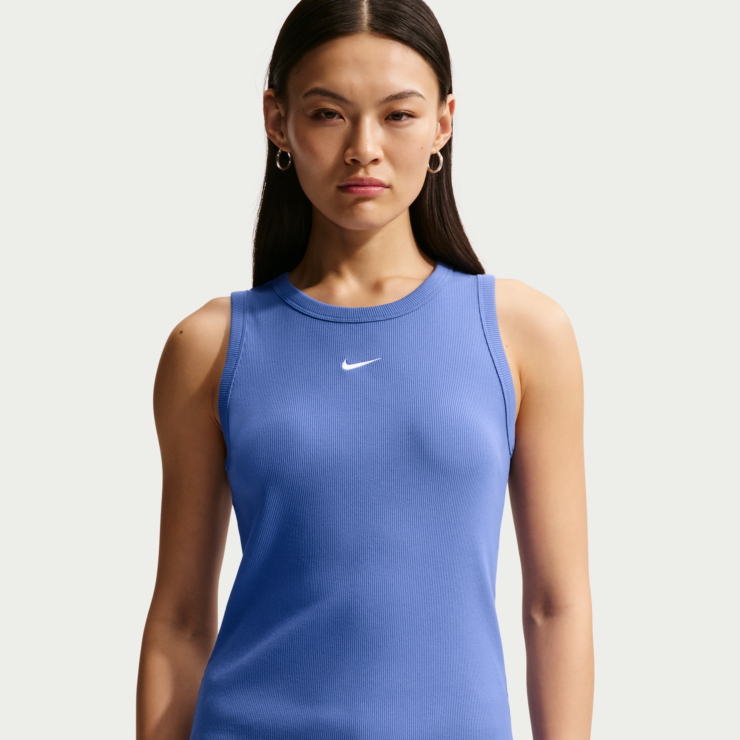 Women's Nike Sportswear Tight Ribbed Tank Top in Blue | IH7956-485
