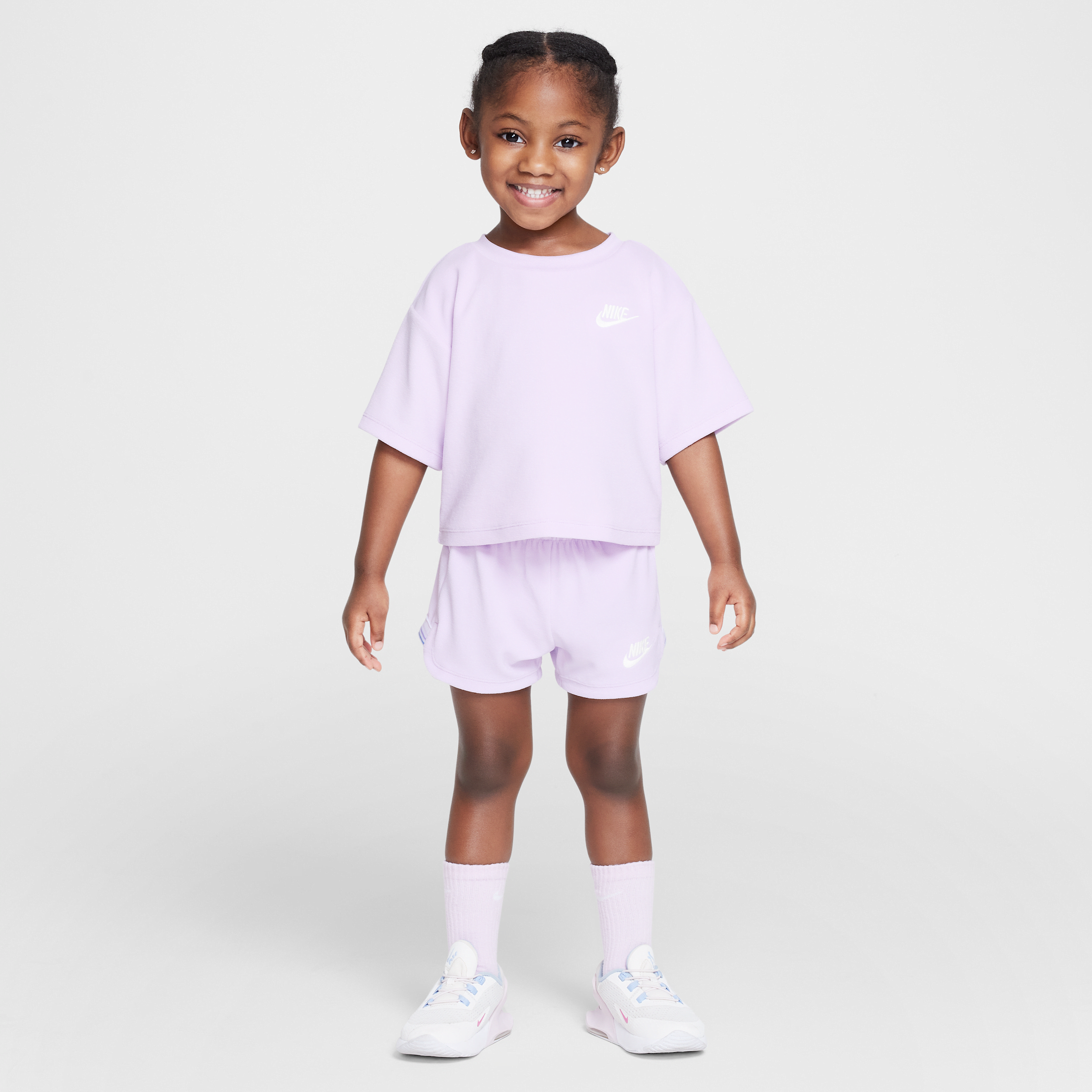 Nike Toddler "let's Roll" 2-piece Towel Terry Set In Pink