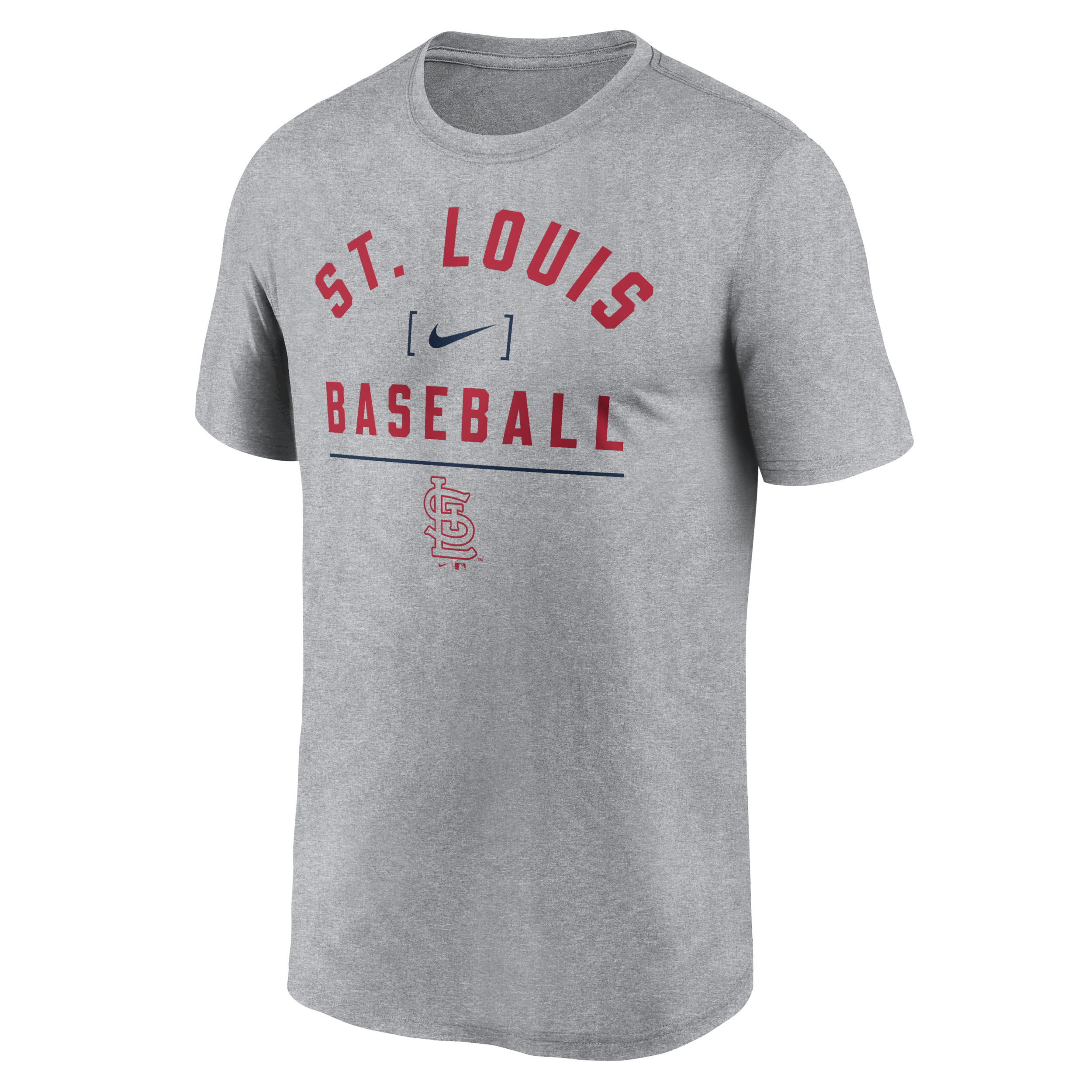 Nike St. Louis Cardinals Arch Baseball Stack  Men's Dri-fit Mlb T-shirt In Gray