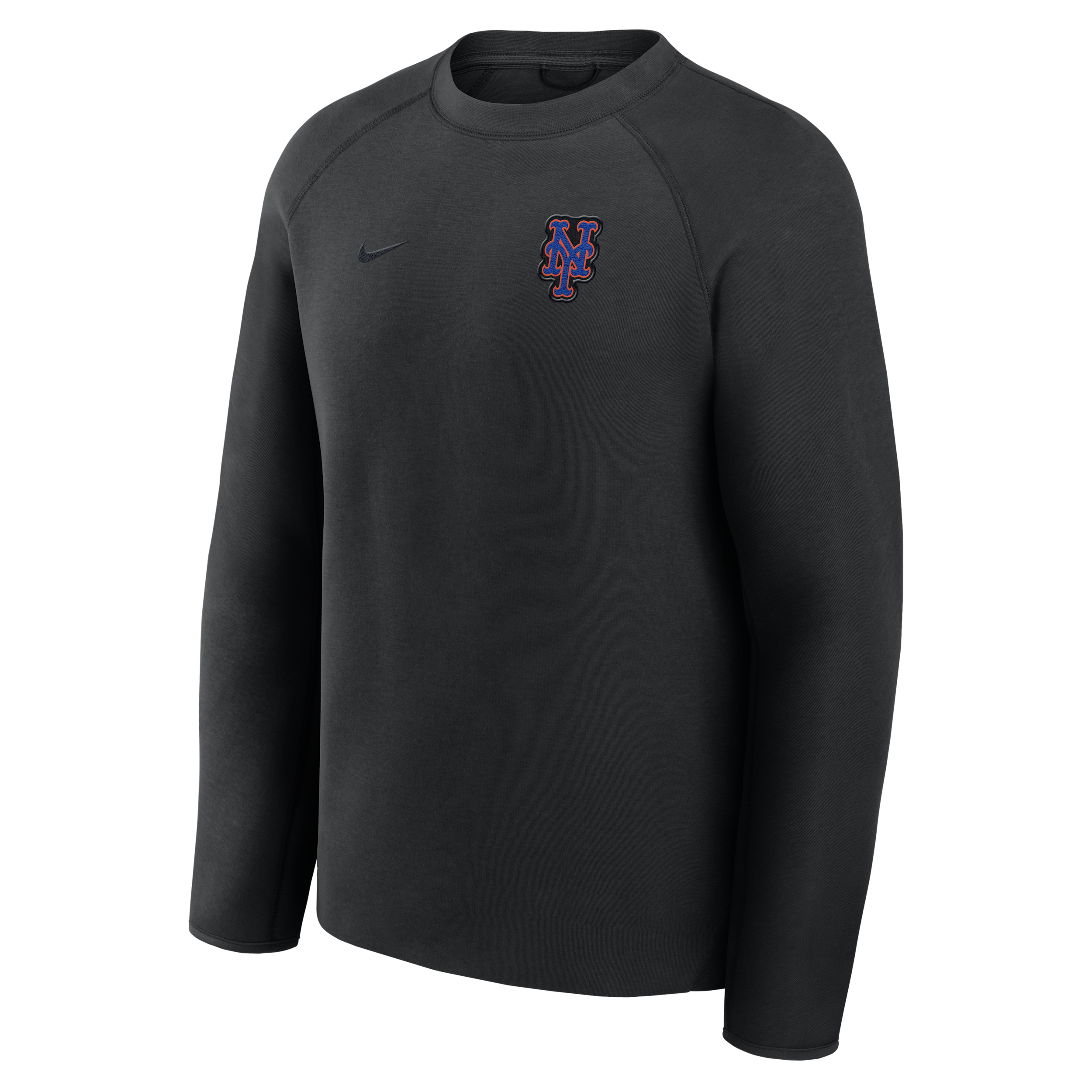 New York Mets Tech Fleece Nike Men's MLB Pullover Crew in Black | 05L6912ZNME-6DU