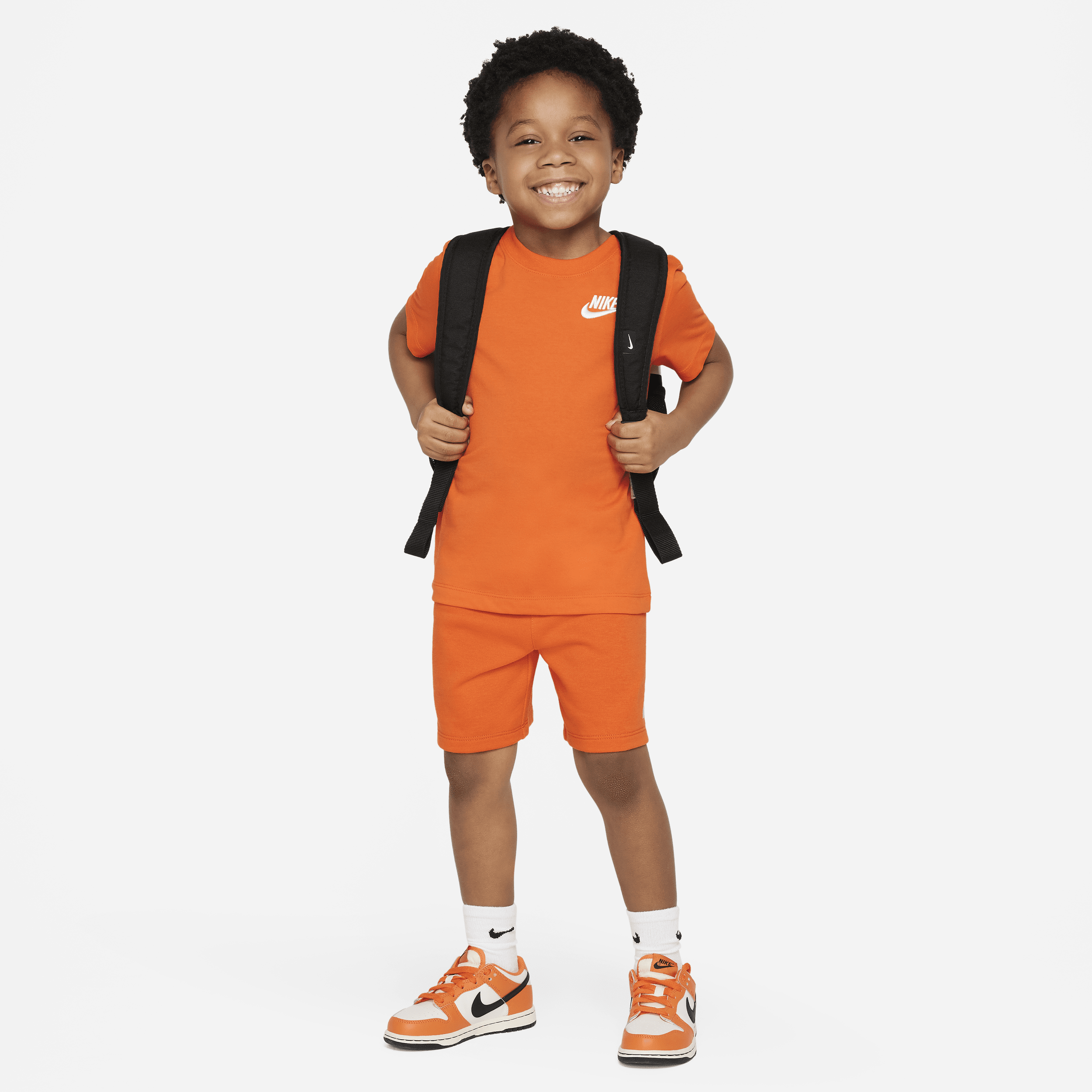 Shop Nike Club Little Kids' Knit Shorts Set In Orange