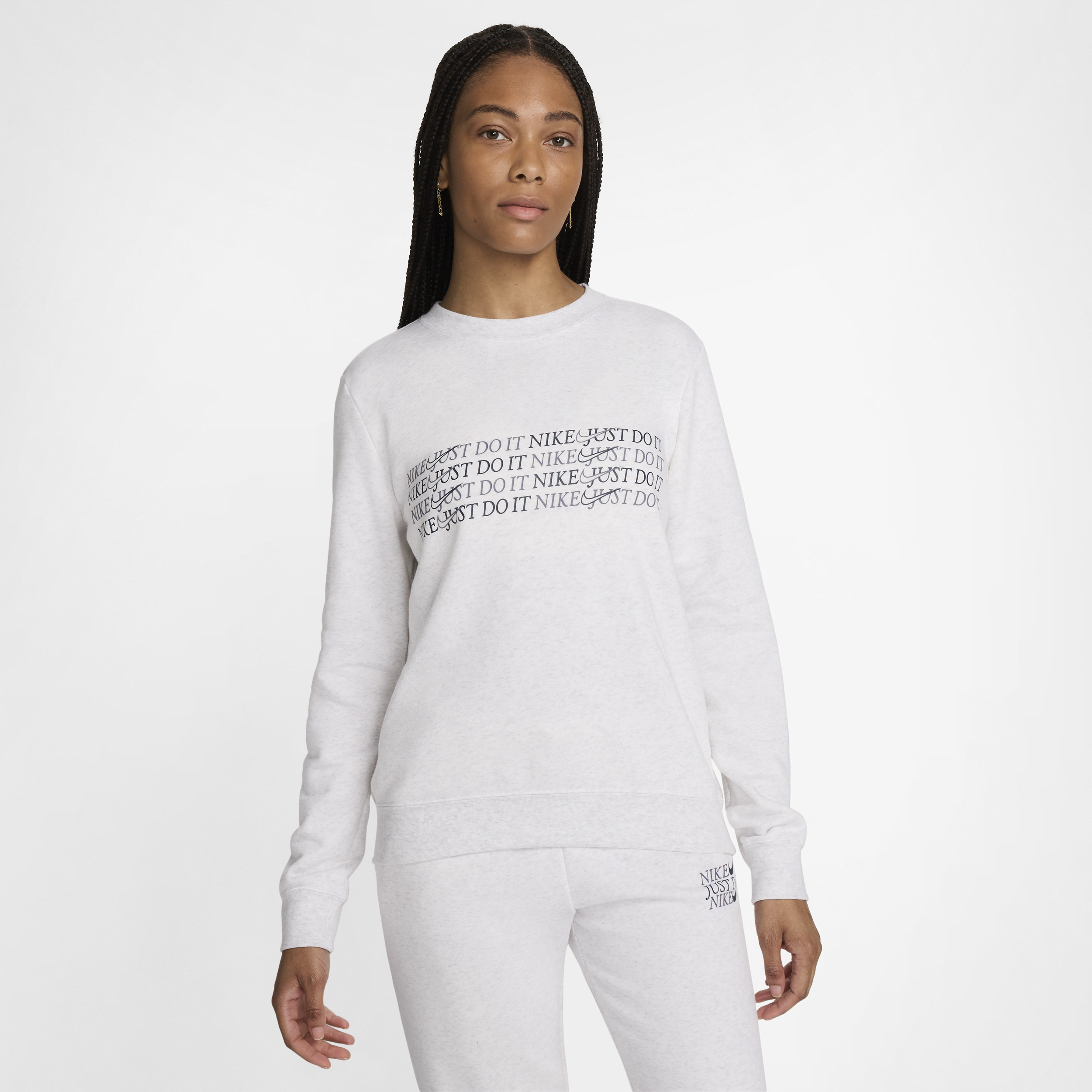 Shop Nike Women's  Sportswear Club Fleece Crew-neck Sweatshirt In Brown
