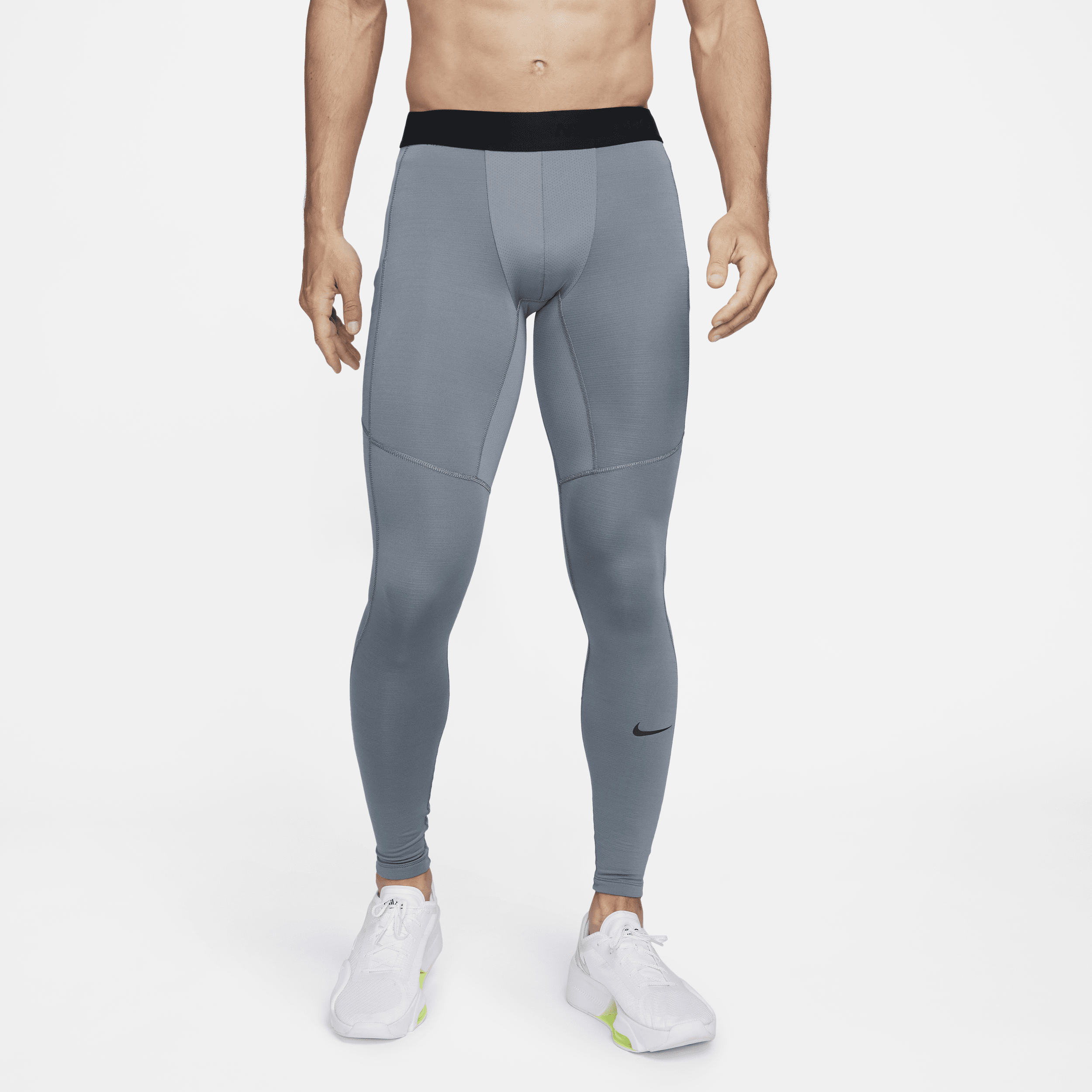 Shop Nike Men's  Pro Warm Tights In Grey