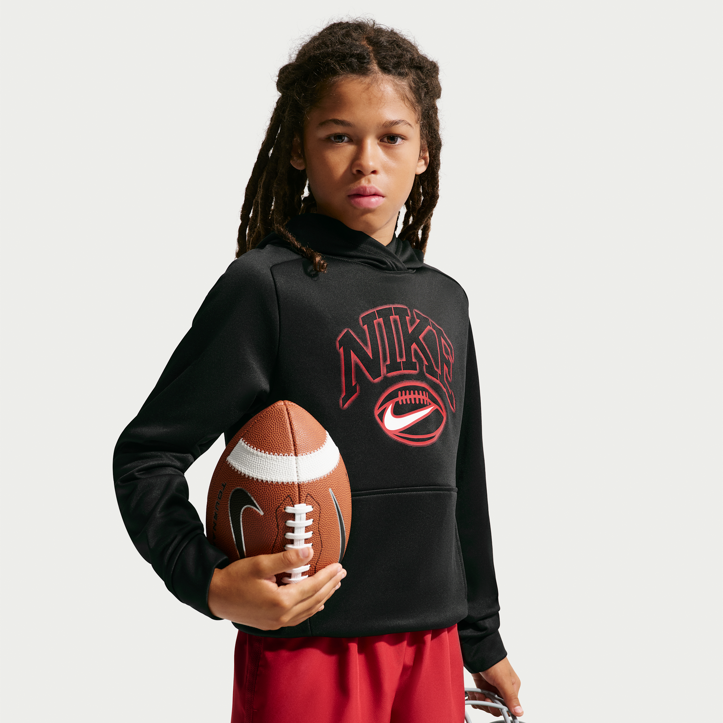 Nike Trophy Big Kids' (Boys') Therma-FIT Pullover Hoodie in Black | IX7252-010