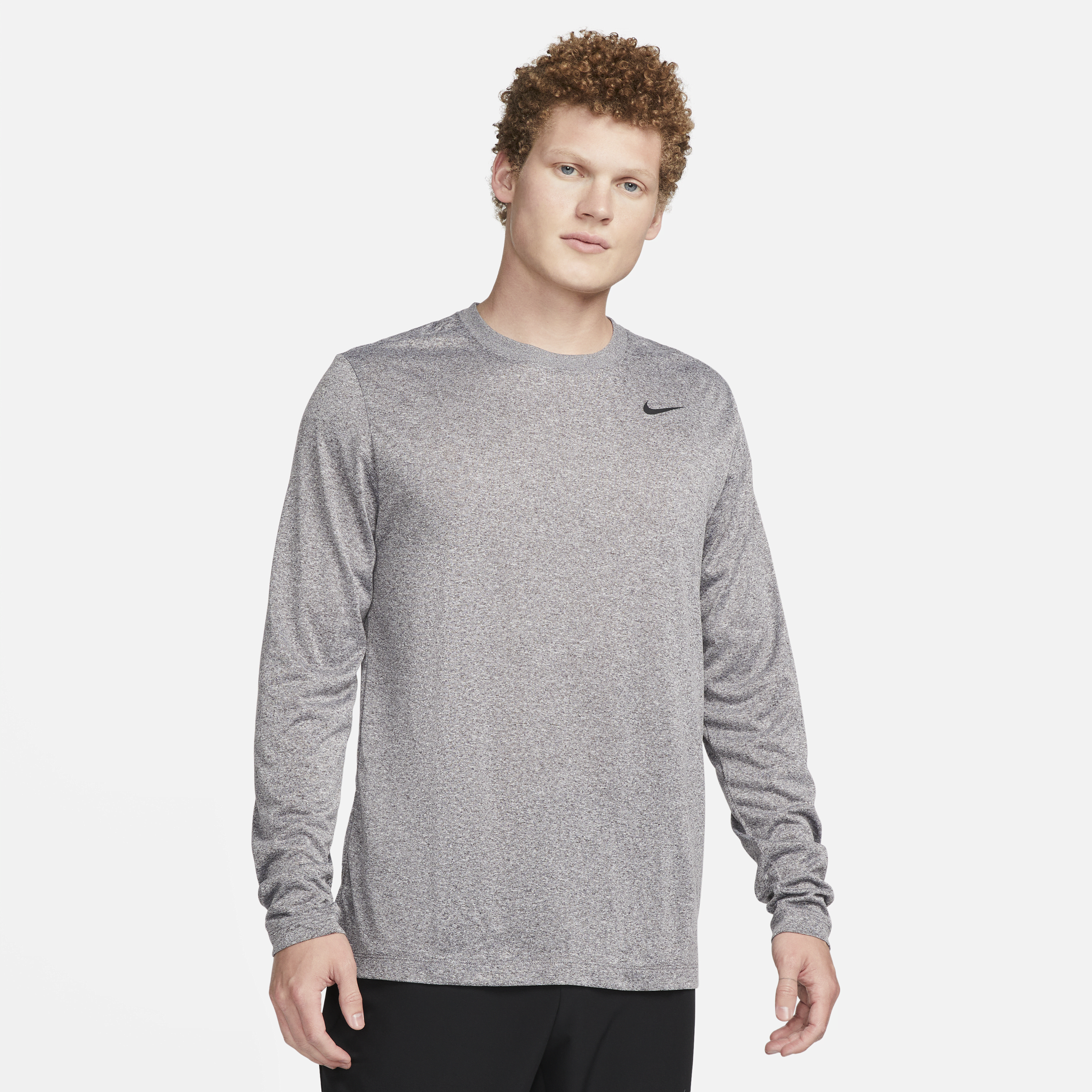 Nike Men's Dri-fit Legend Long-sleeve Fitness Top In Grey
