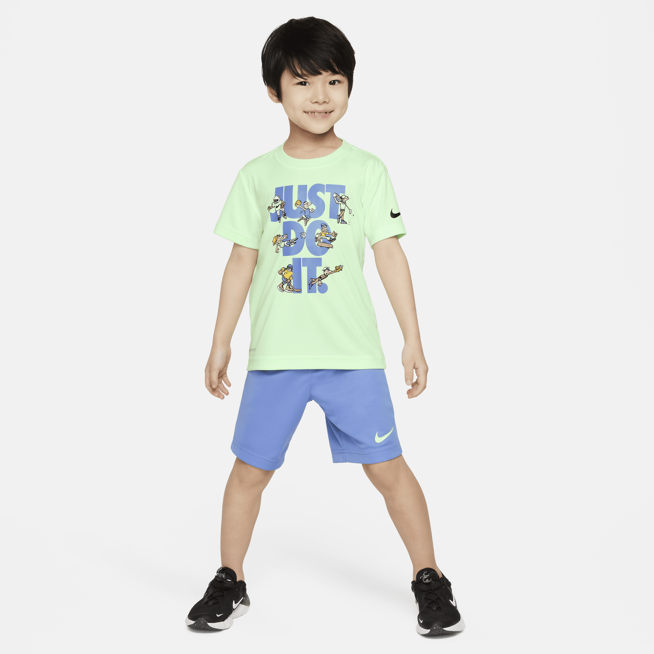Shop Nike Dri-fit Little Kids' Shorts Set In Blue
