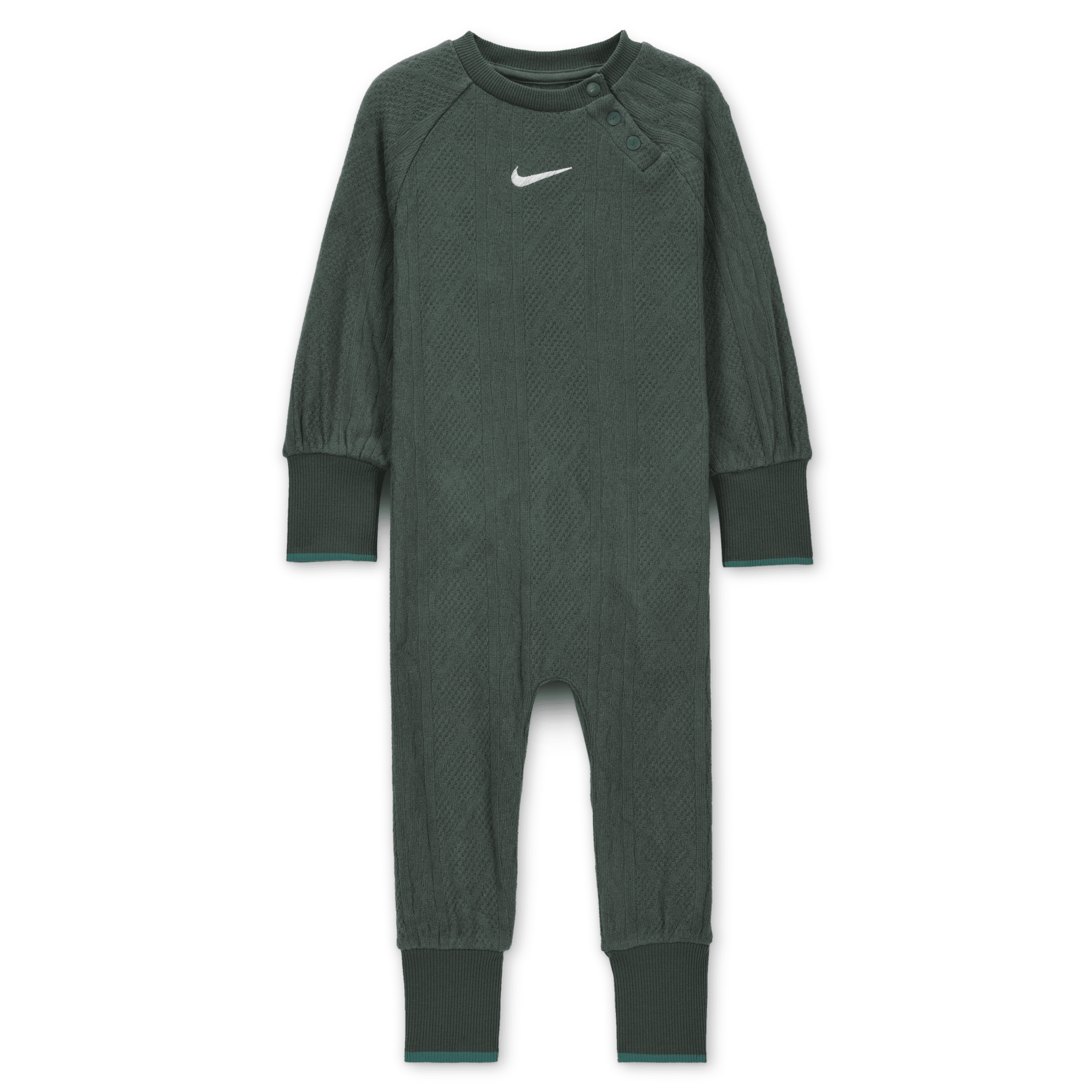 Nike Readyset Baby (12-) Cable Knit Coverall In Green