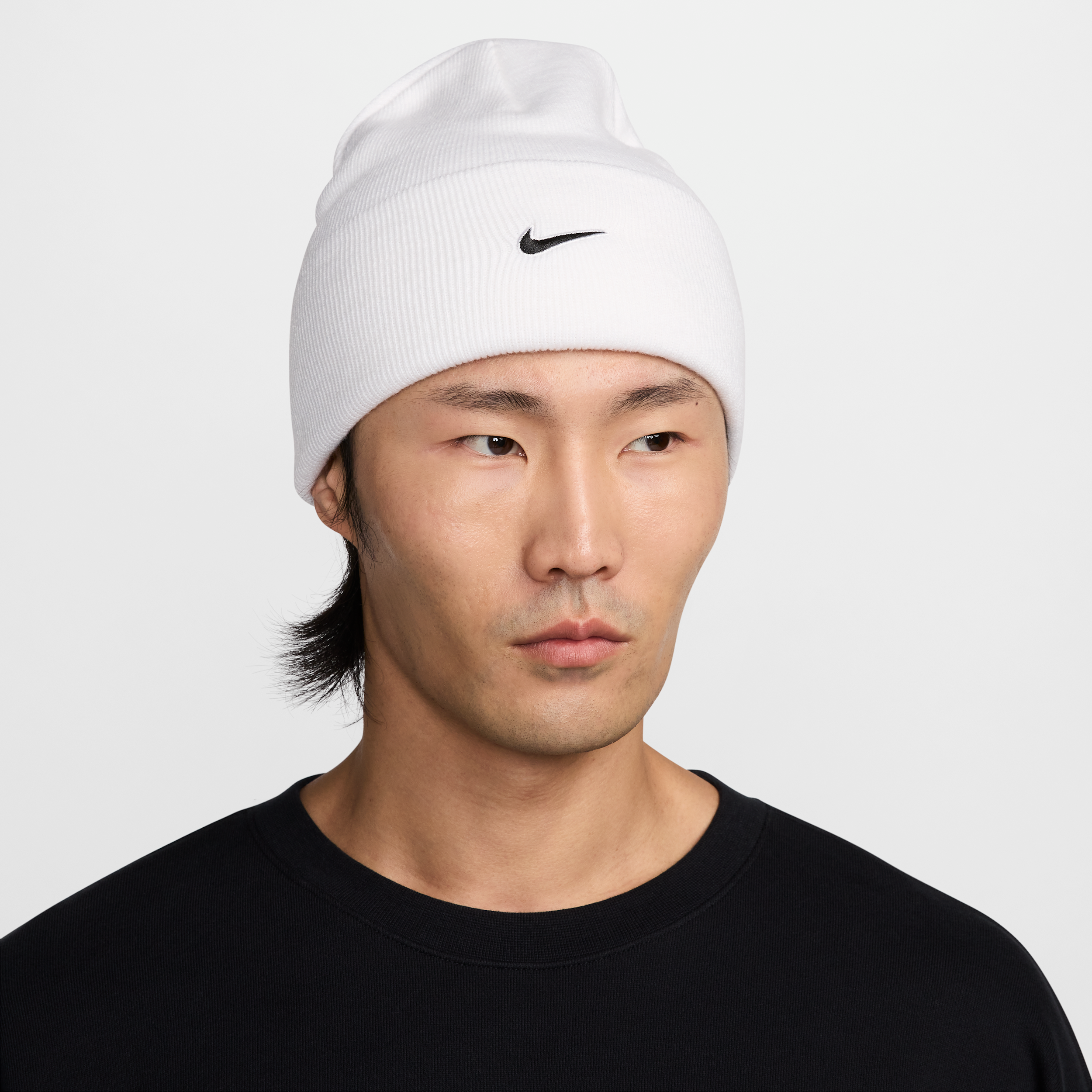 Nike Unisex Peak Swoosh Beanie In White