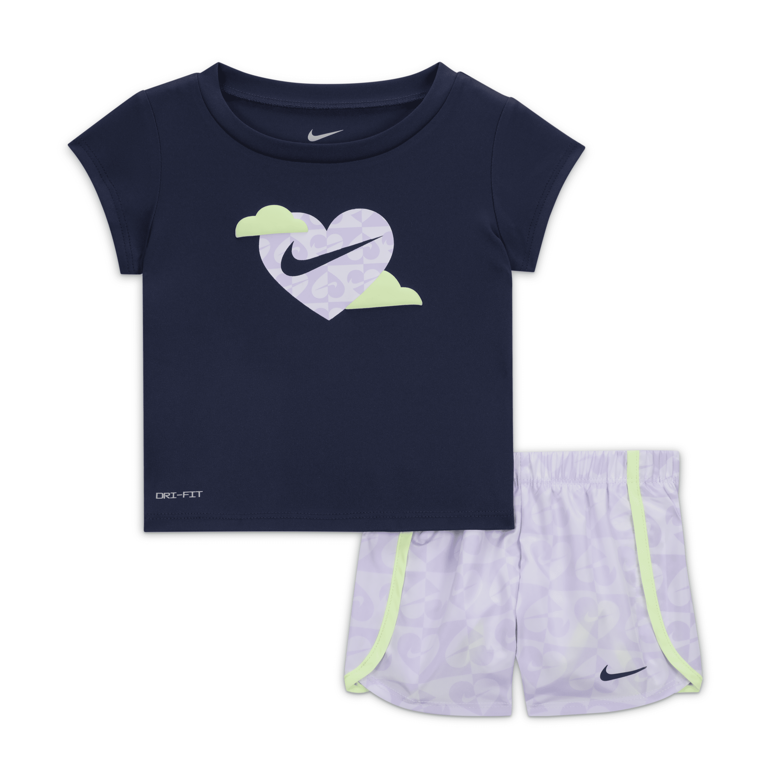 Nike Sweet Swoosh Dri-fit Sprinter Baby (12-24m) 2-piece Sprinter Set In Purple