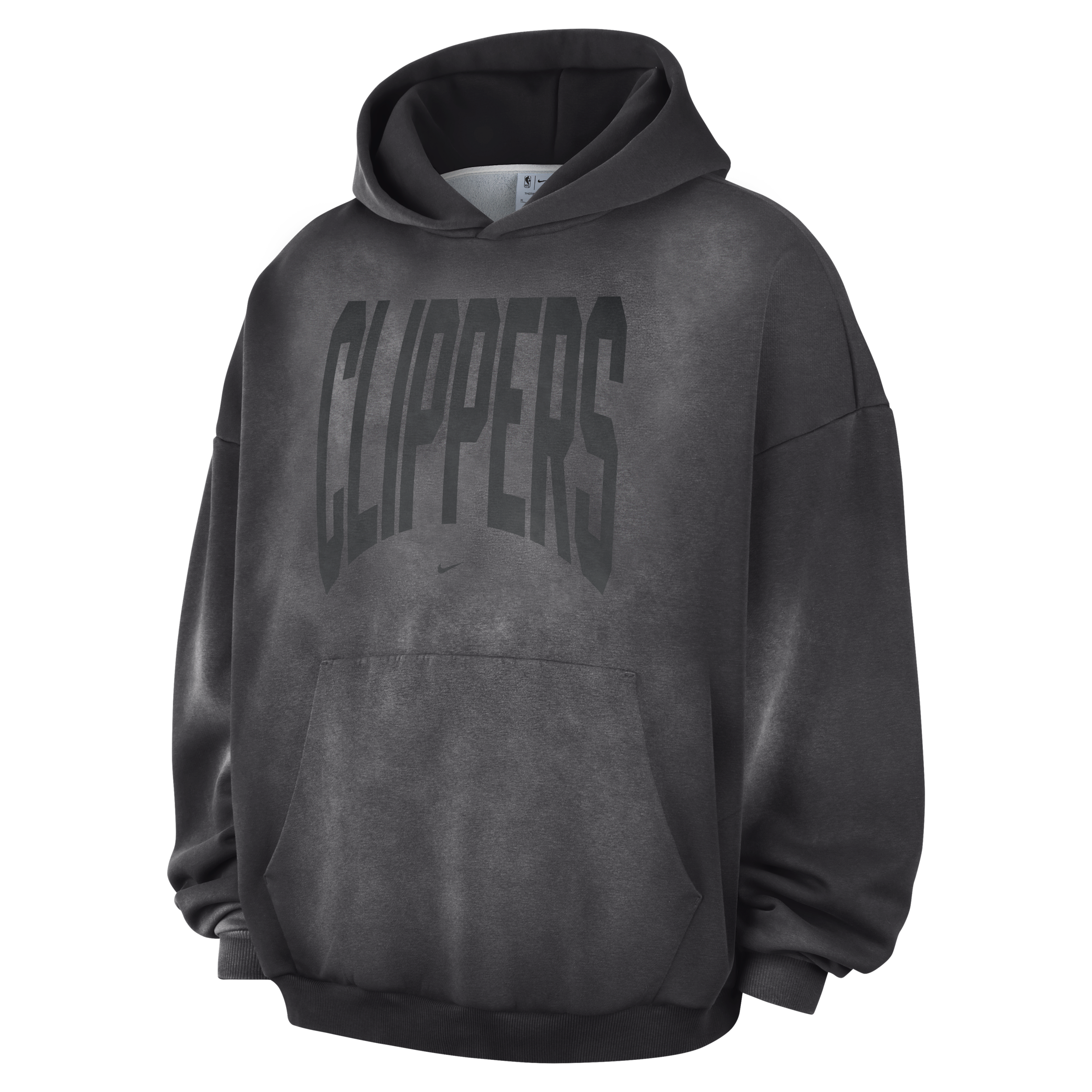 Nike Men's LA Clippers Standard Issue Therma-FIT Fleece Basketball Pullover Hoodie in Grey | II6012-099