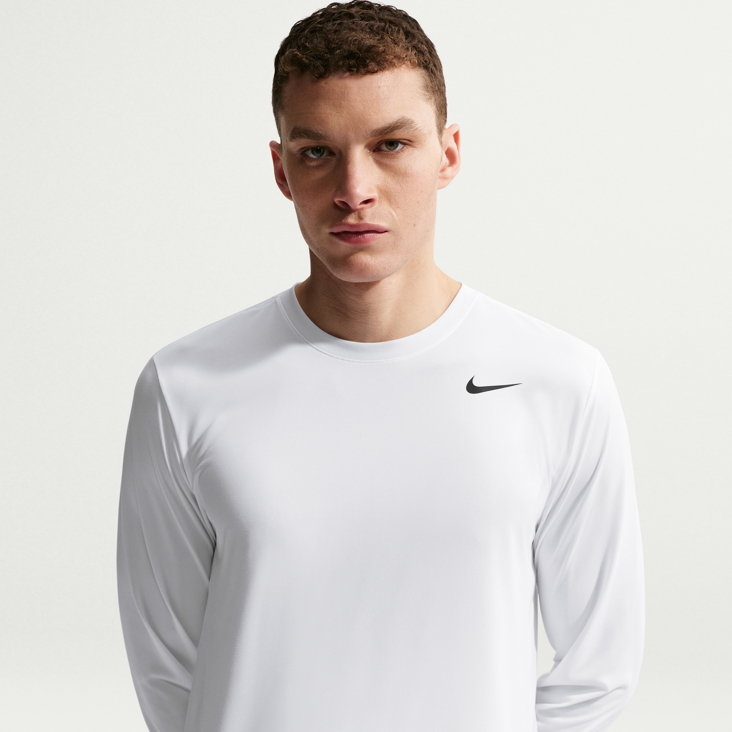 Nike Mens Crew Neck Long Sleeve Quick Dry Active Big and Tall T-Shirt, 4x-large, White