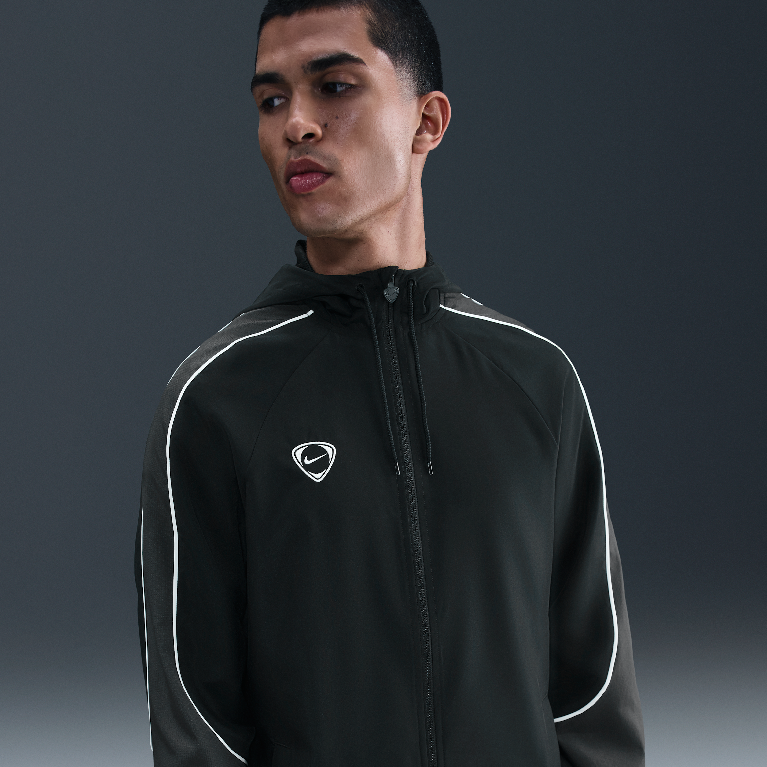 Nike Men's Academy+ Repel Soccer Woven Jacket In Black