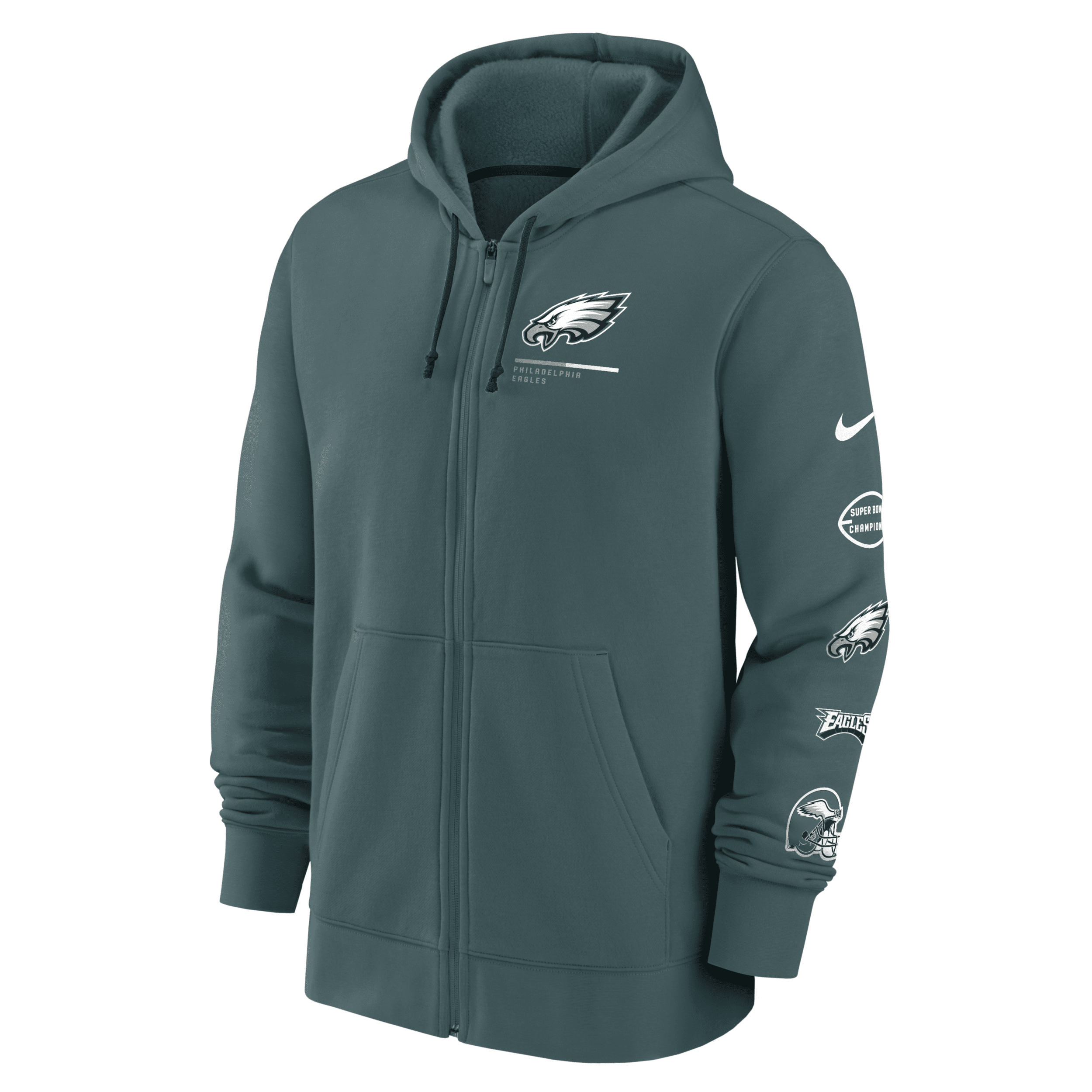 Nike Men's Team Surrey (NFL Philadelphia Eagles) Full-Zip Hoodie in Green, Size: XL | NKZS141N86-0YU