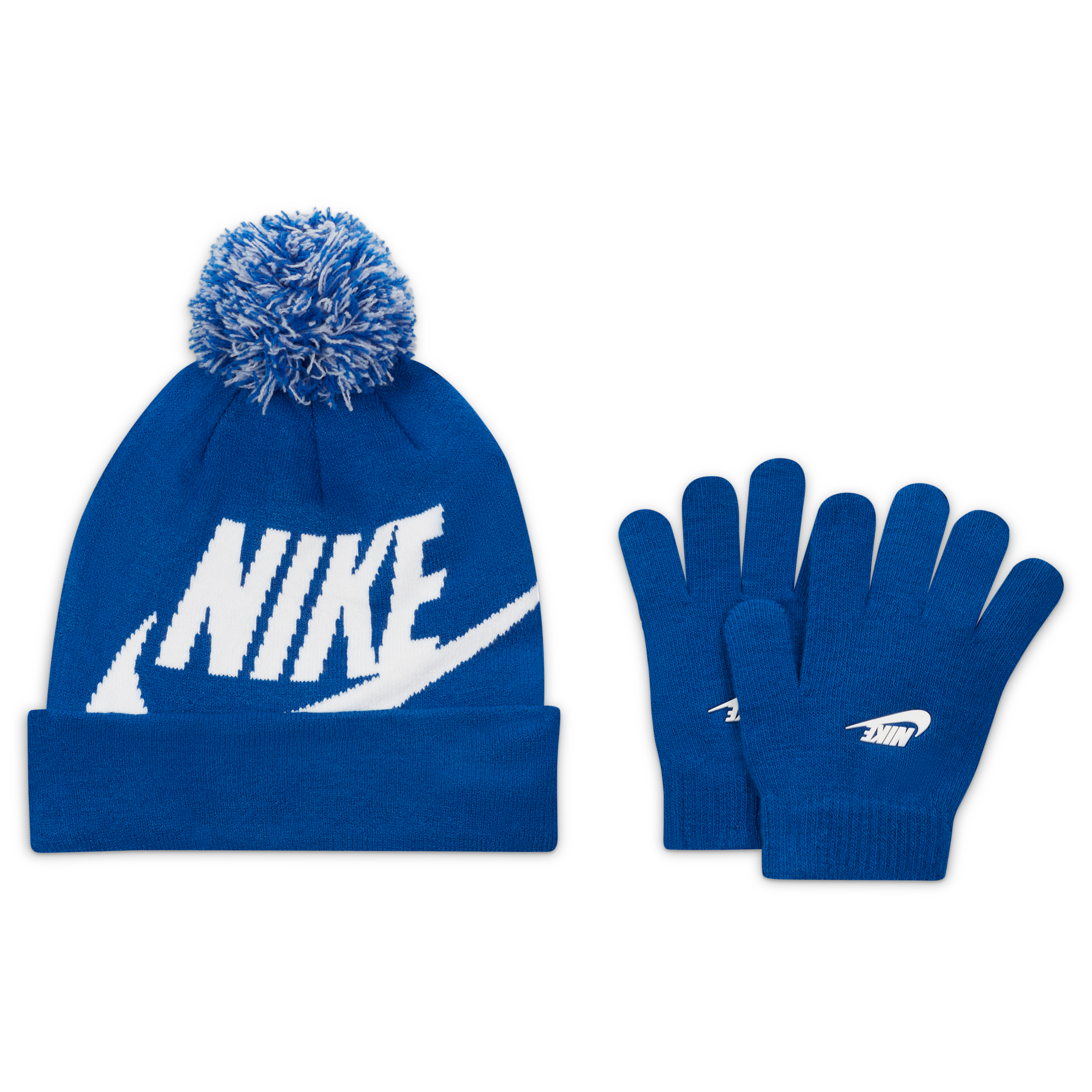 Nike Big Boys 2-Piece Swoosh Beanie and Gloves Set - Game Royal