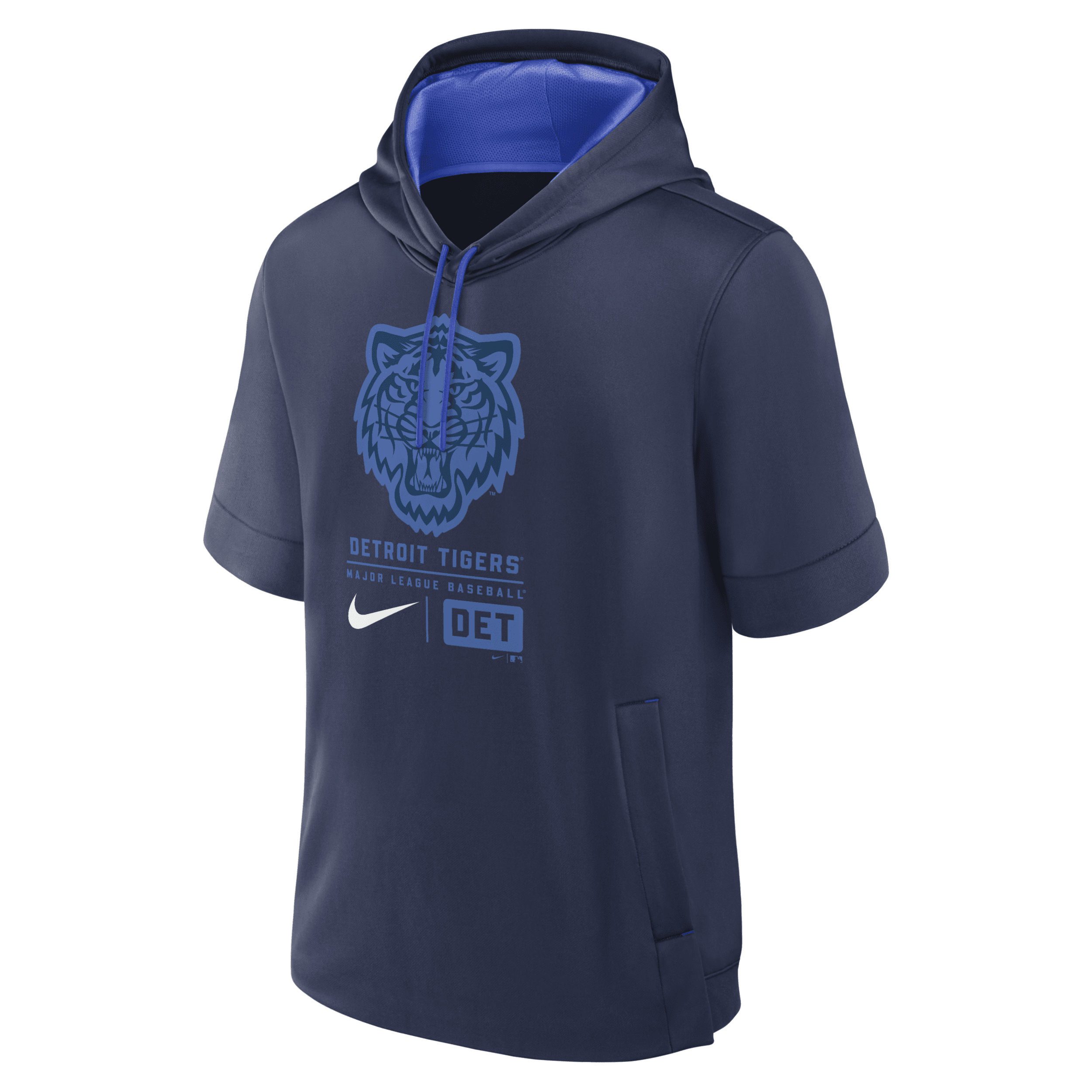 Shop Nike Detroit Tigers City Connect  Men's Mlb Short-sleeve Pullover Hoodie In Blue