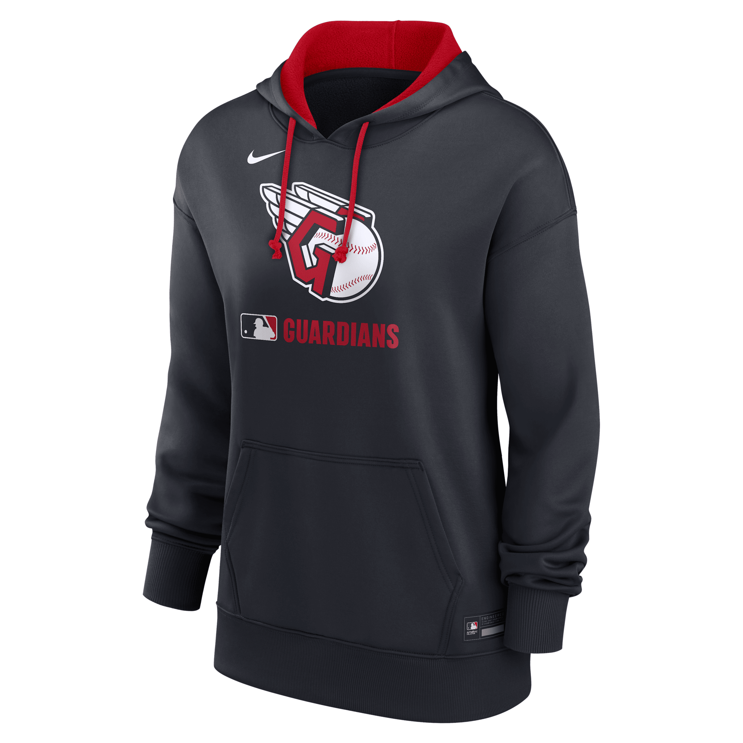 Nike Women's Cleveland Guardians Authentic Collection Therma Mlb Pullover Hoodie In Blue