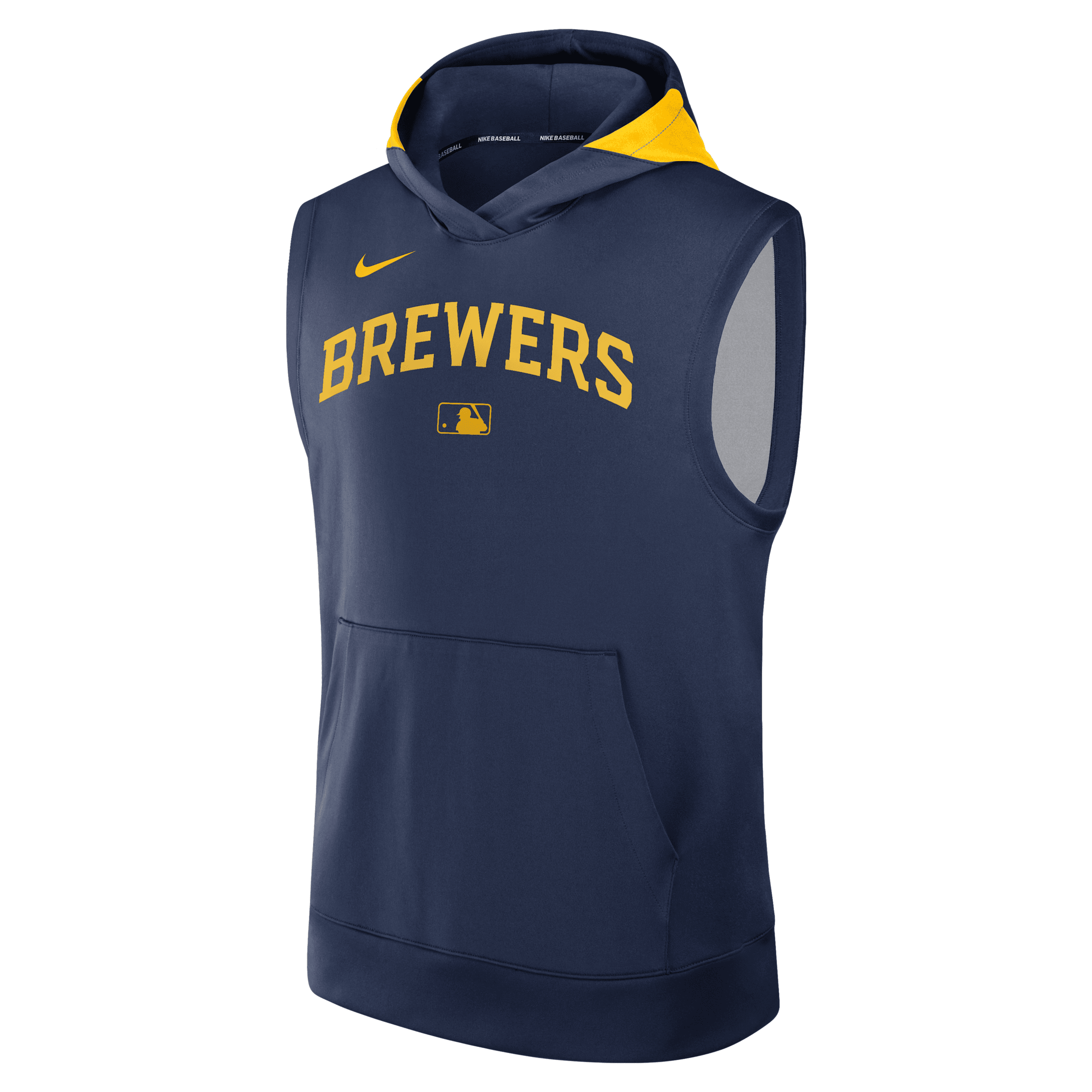 Nike Milwaukee Brewers Authentic Collection Menâs  Men's Dri-fit Mlb Sleeveless Pullover Hoodie In Blue