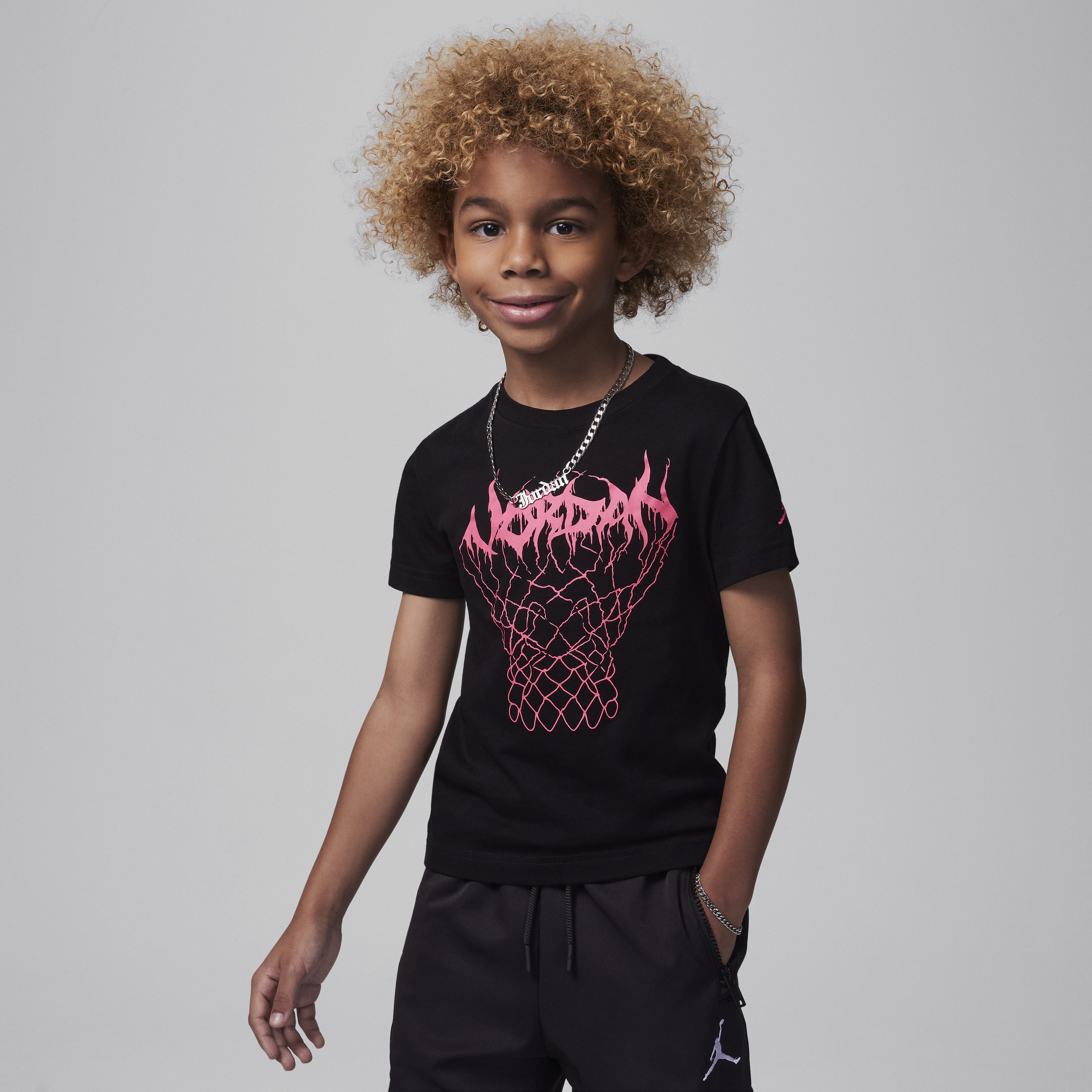 Shop Jordan Dri-fit Mj Sport Little Kids' Graphic T-shirt In Black