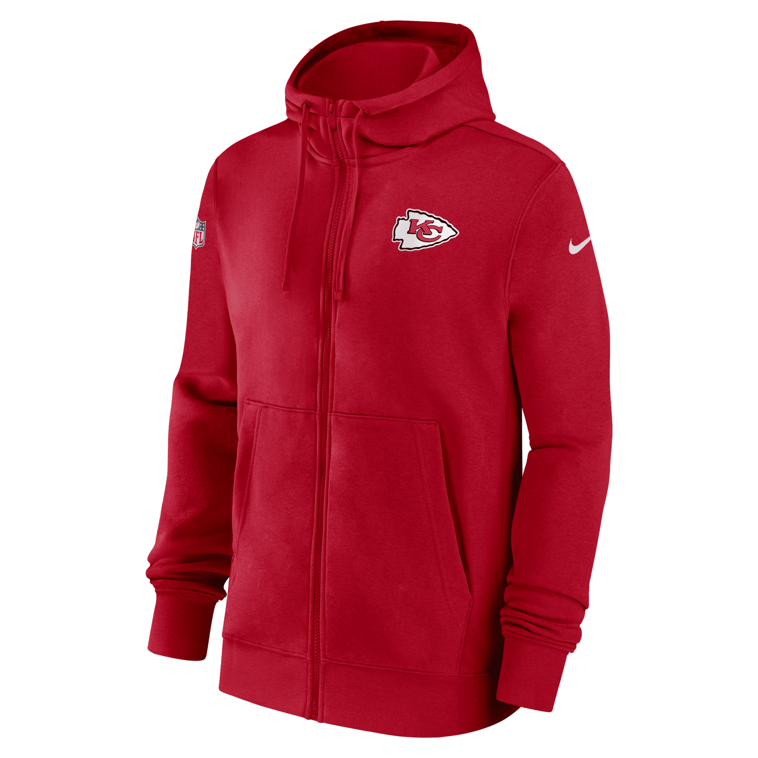 Men's Nike Red Kansas City Chiefs Sideline Club Performance Full-Zip Hoodie Size: Small