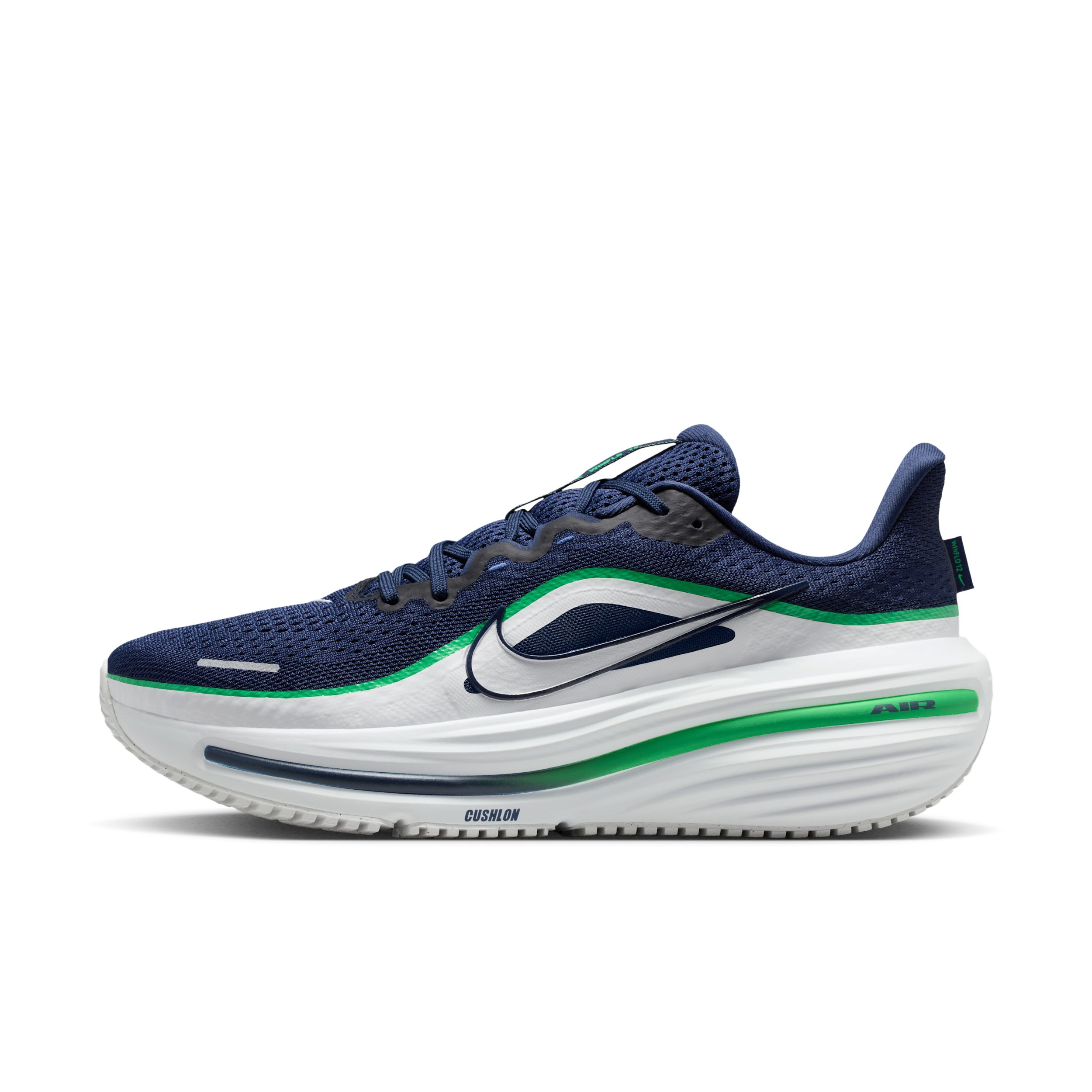 Nike Men's Winflo 12 Running Shoes, Size 7, Midnight Navy/Summit White/Green Spark/Midnight Navy