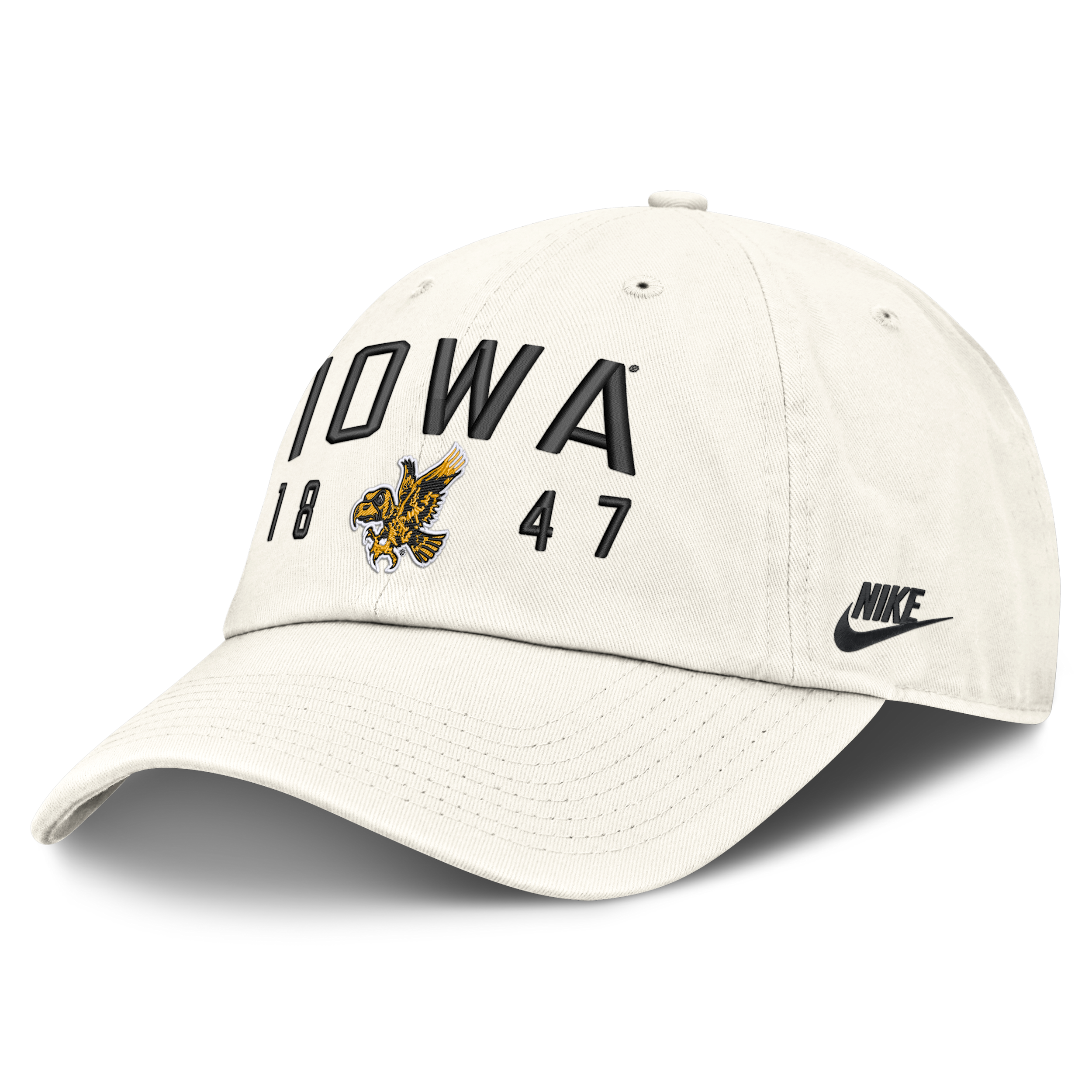 Iowa Natural Club Nike Men's College Adjustable Hat in White | NC0111KIAV-3WA