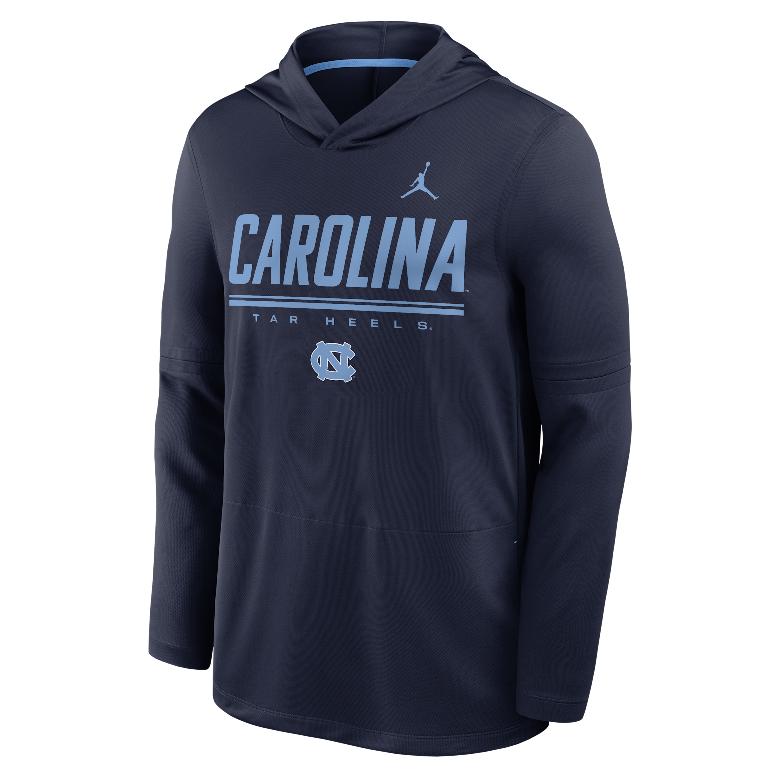 Jordan Men's Navy North Carolina Tar Heels 2026 Sideline Lightweight Long Sleeve Hooded Dri-fit T-Shirt - Navy, Light Blue