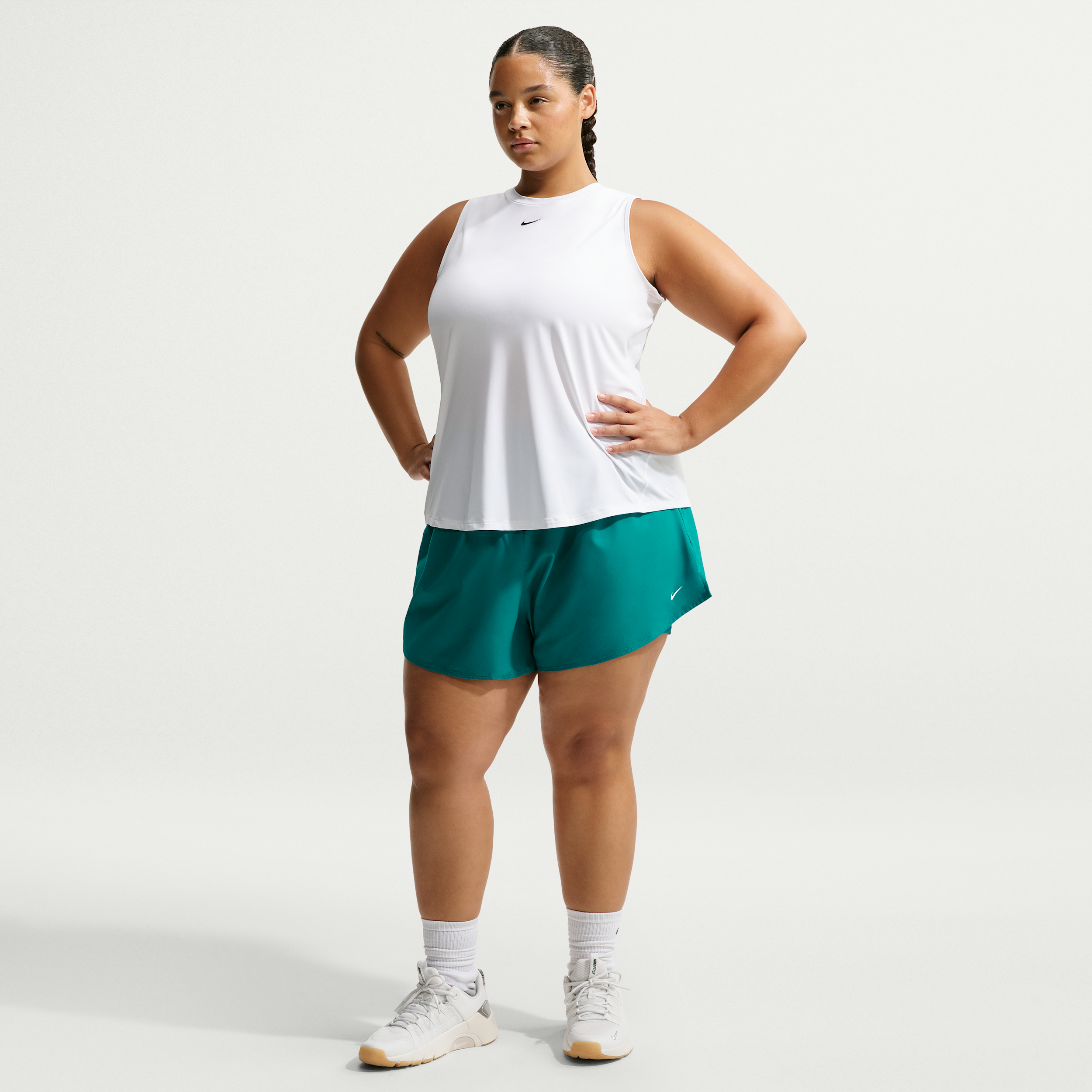 Nike Women's Dri-FIT One High-Waisted 3" 2-in-1 Shorts (Plus Size) in Blue | FB3222-372