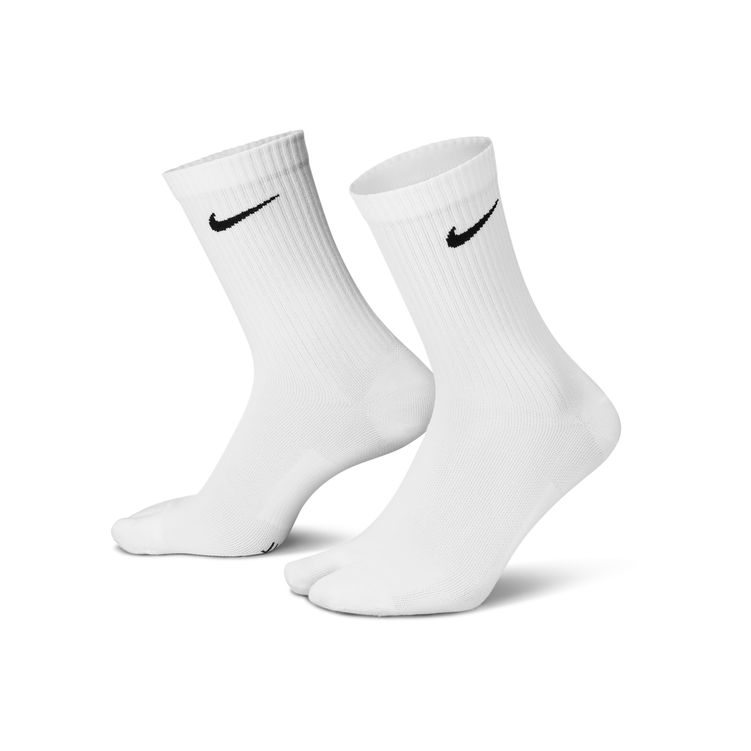 Nike Unisex Everyday Plus Lightweight Crew Split-toe Socks In White