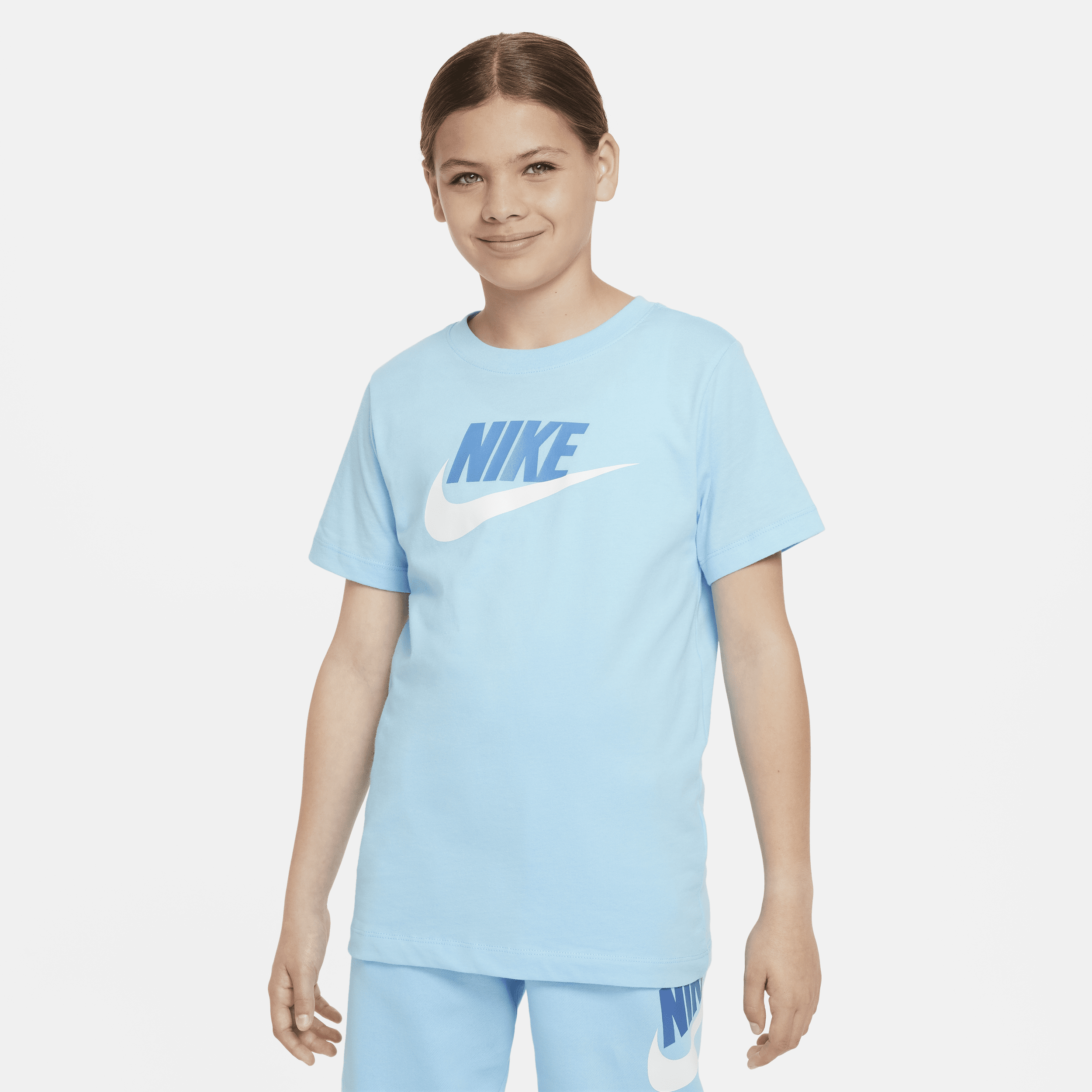 Nike Sportswear Big Kids' Cotton T-shirt In Blue