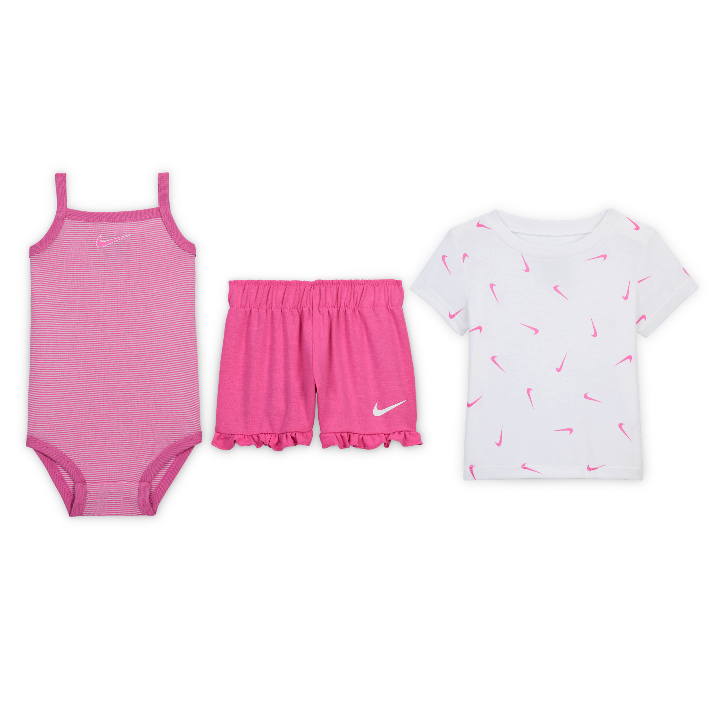 Nike Essentials Baby (0-9m) 2-piece Ruffle Shorts Set In Pink