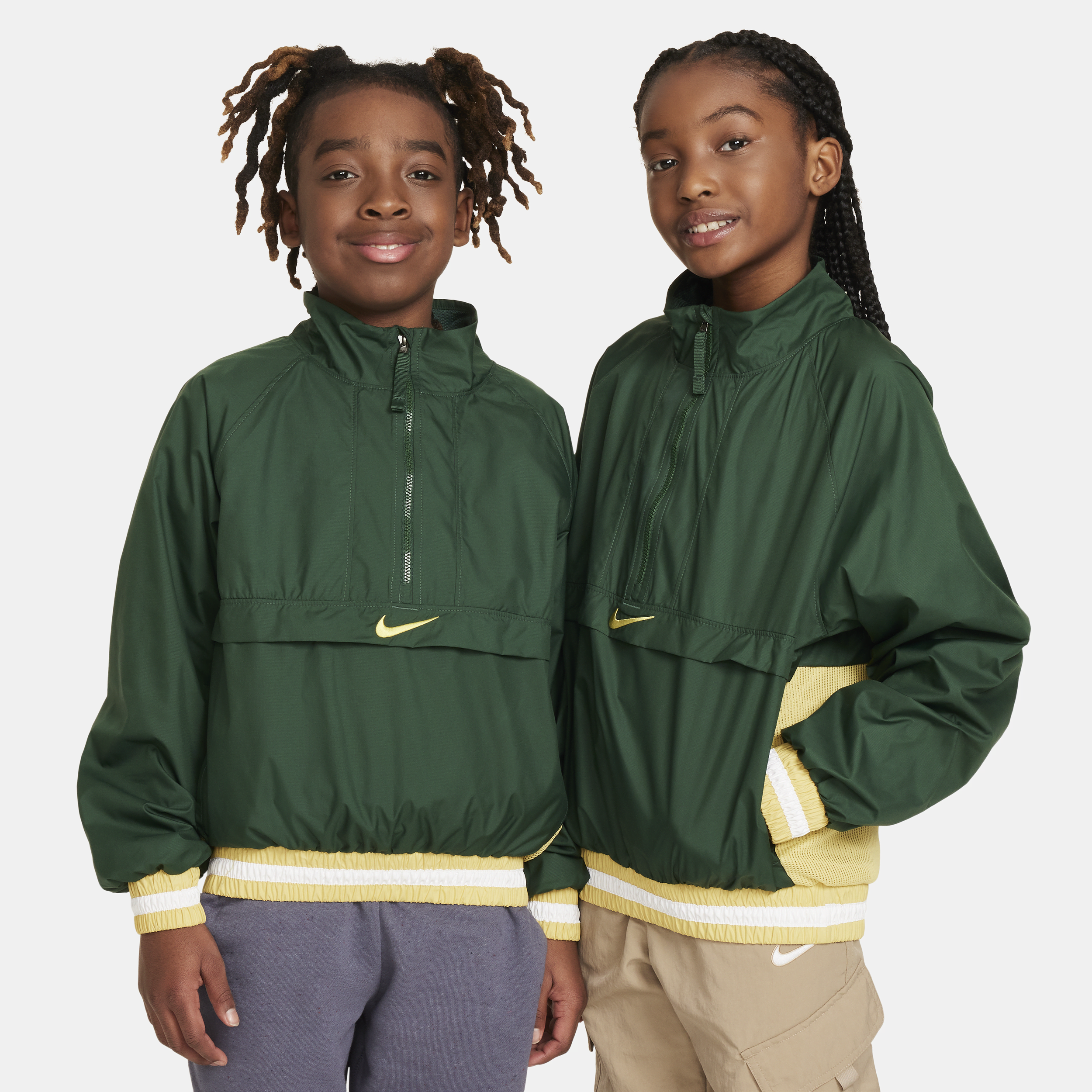 Shop Nike Big Kids' (boys') Repel Long-sleeve 1/2-zip Jacket In Green