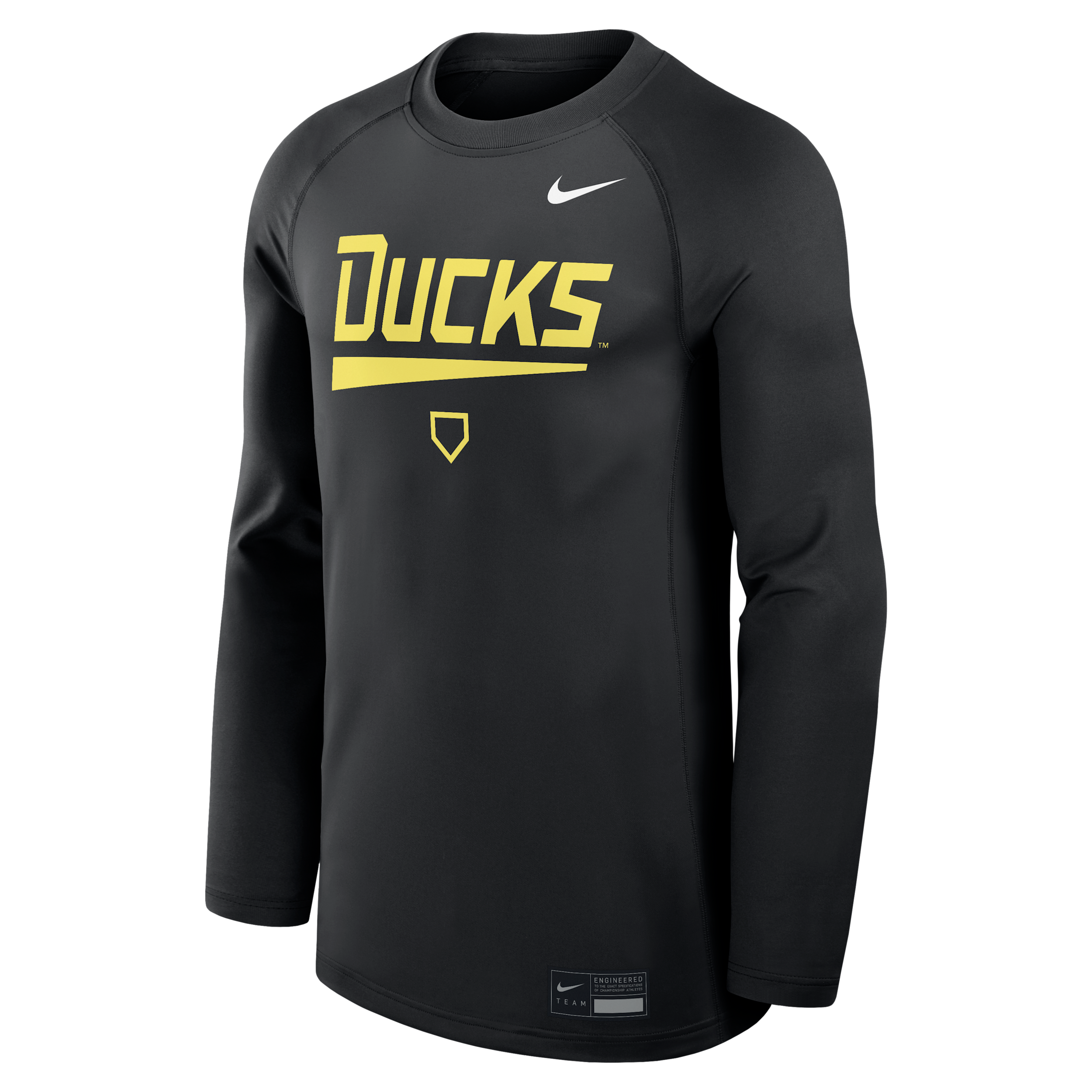 Oregon Dugout Game Time Nike Men's Dri-FIT College Long-Sleeve T-Shirt in Black | 013D00AUON-NHU