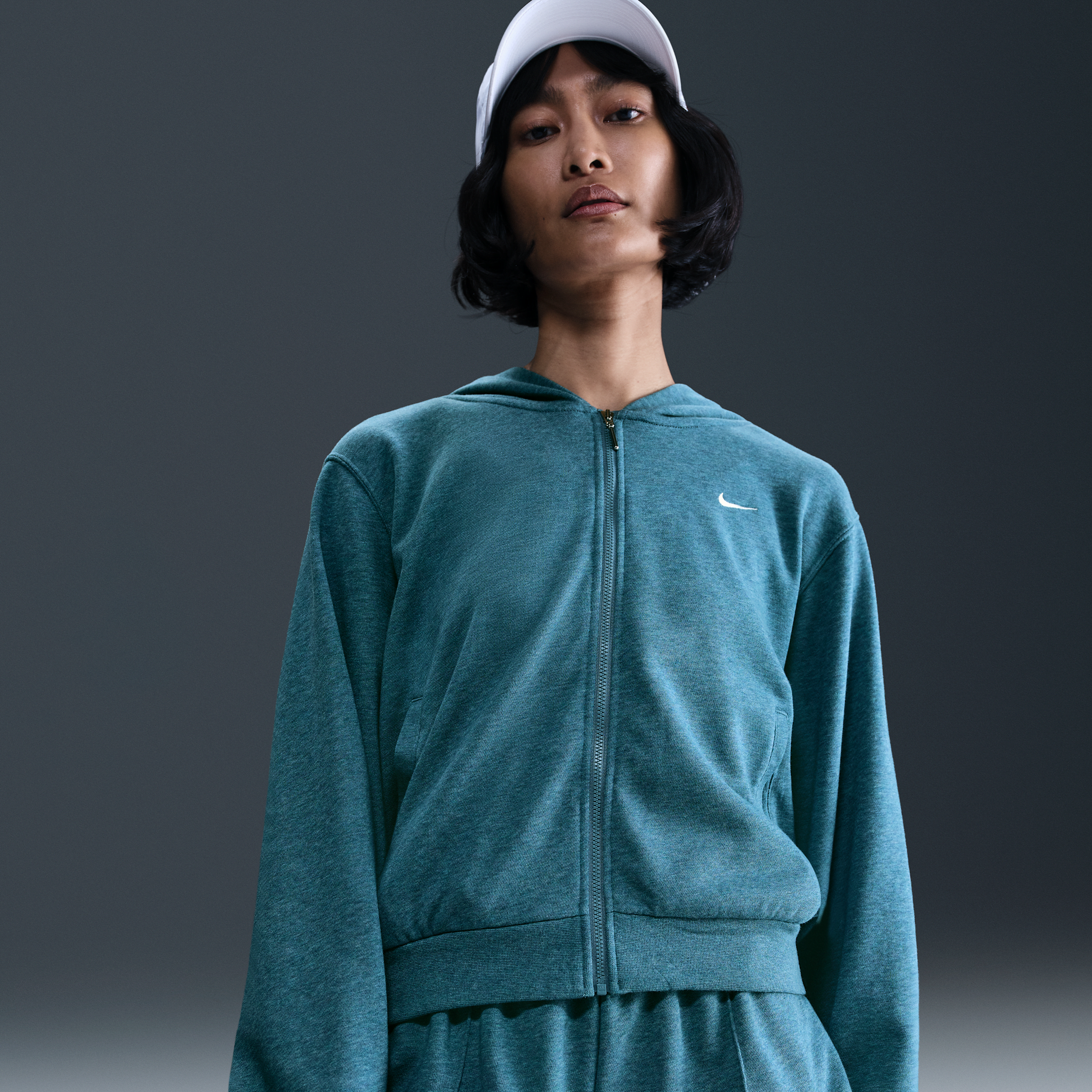 Women's Nike Sportswear Chill Terry Loose Full-Zip French Terry Hoodie in Blue | FN2415-006