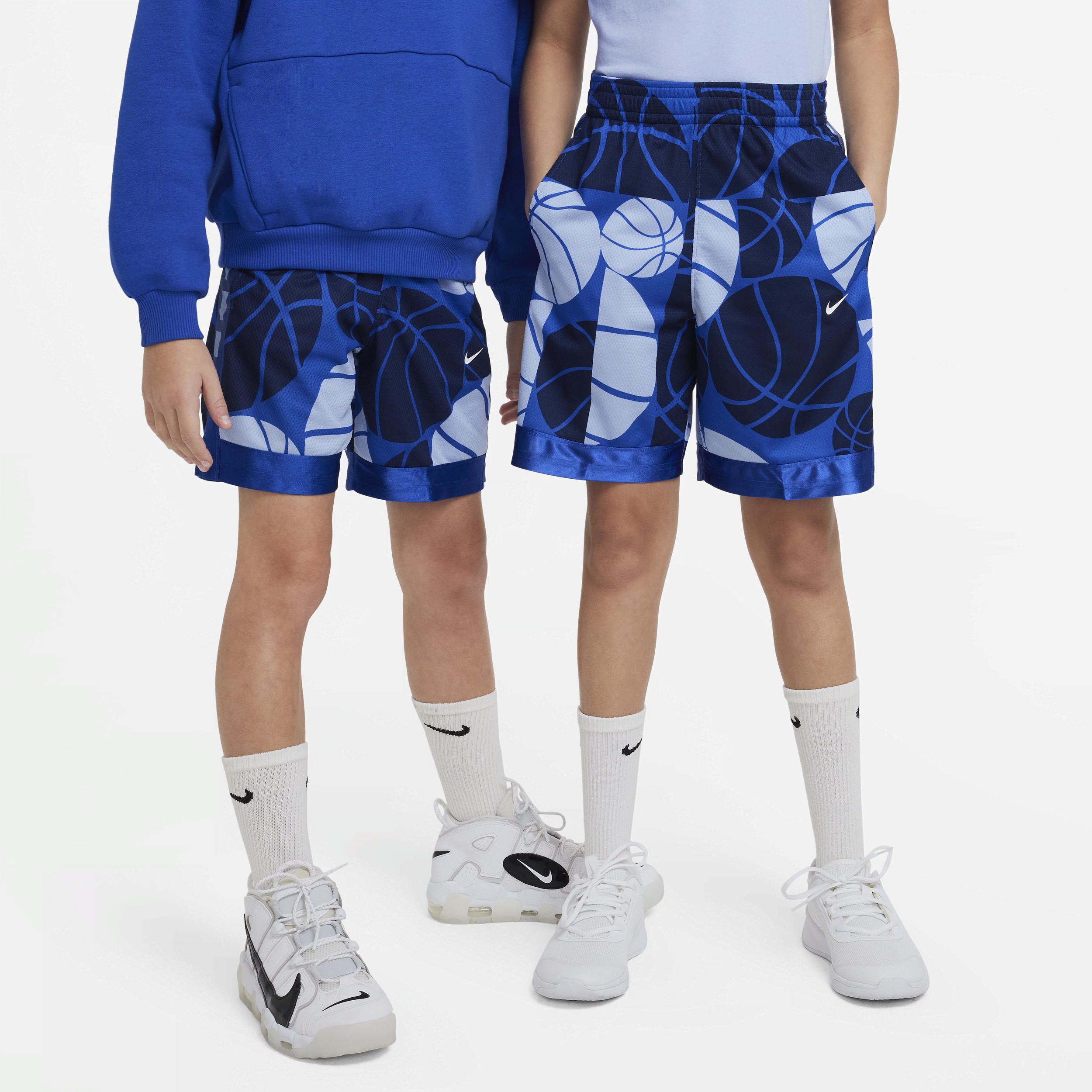 Nike Dri-fit Elite Big Kids' Printed Basketball Shorts In Blue