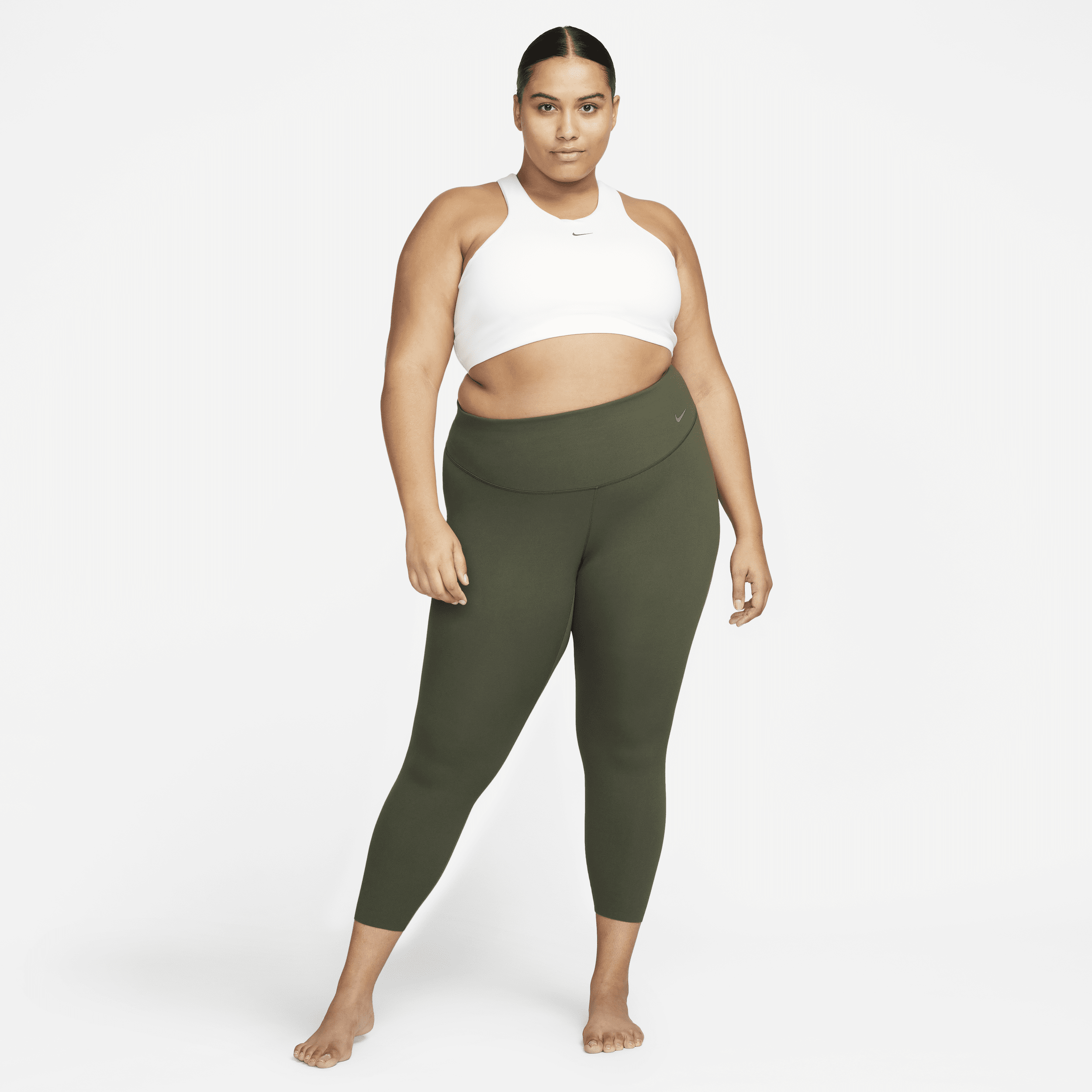 Shop Nike Women's Zenvy Gentle-support High-waisted 7/8 Leggings (plus Size) In Green
