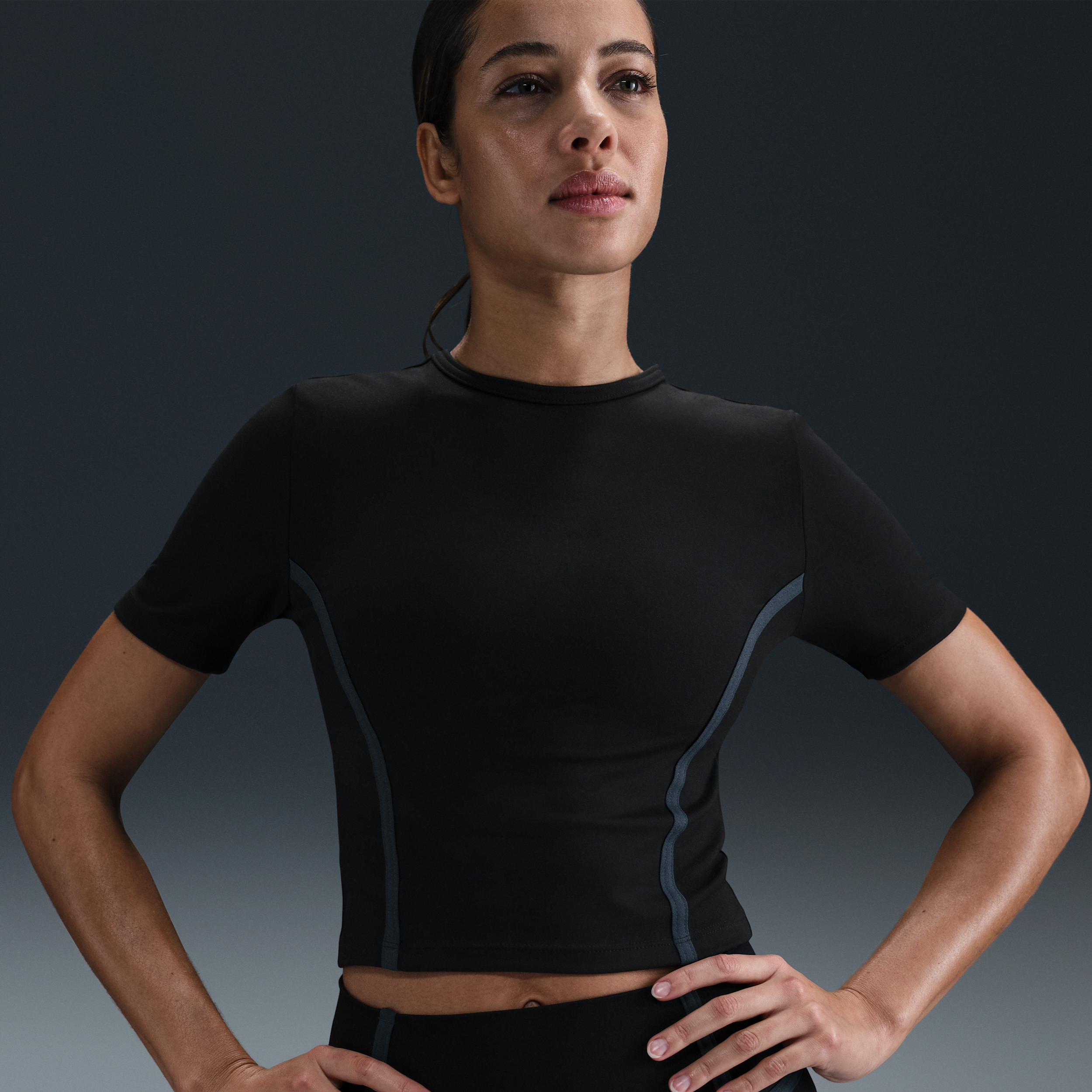 Nike Women's One Fitted Dri-fit Short-sleeve Top In Black