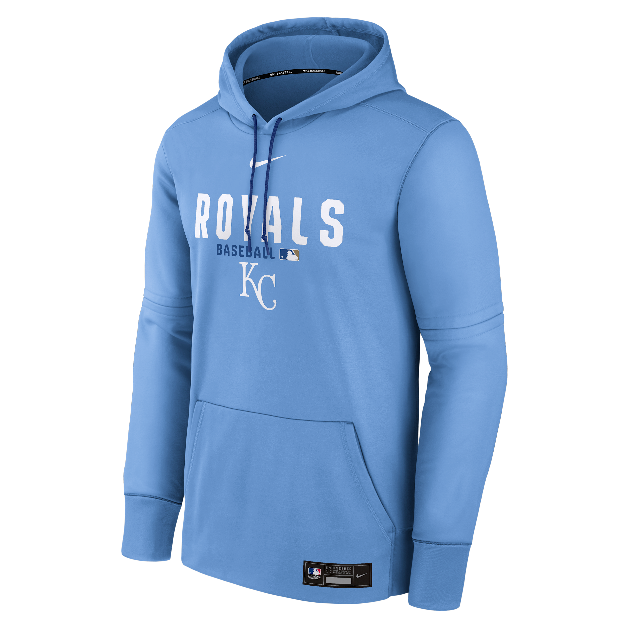 Men's Kansas City Royals Authentic Collection Nike Therma MLB Pullover Hoodie in Blue | NAC3006PROY-RMG