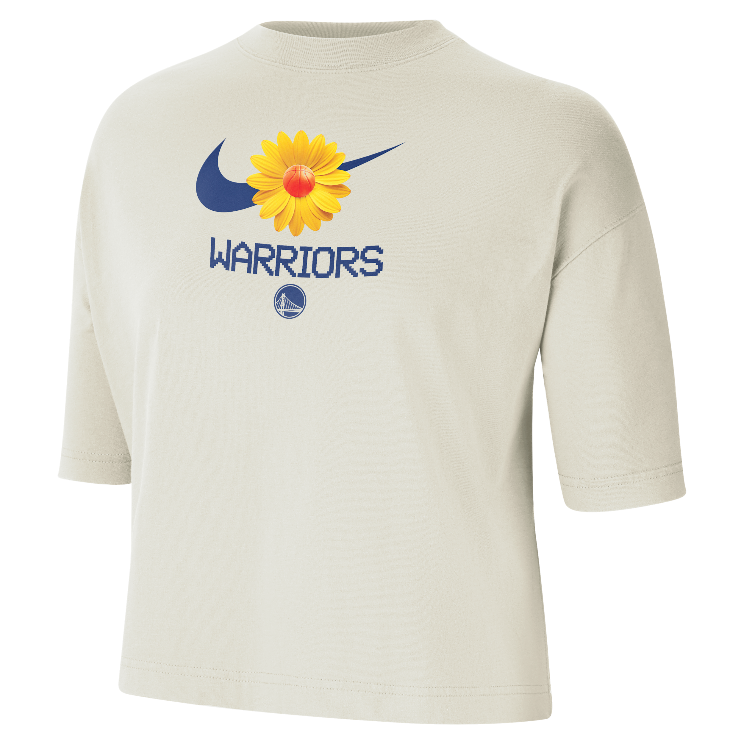 Nike Golden State Warriors Courtside Women's Nba Boxy T-shirt In White