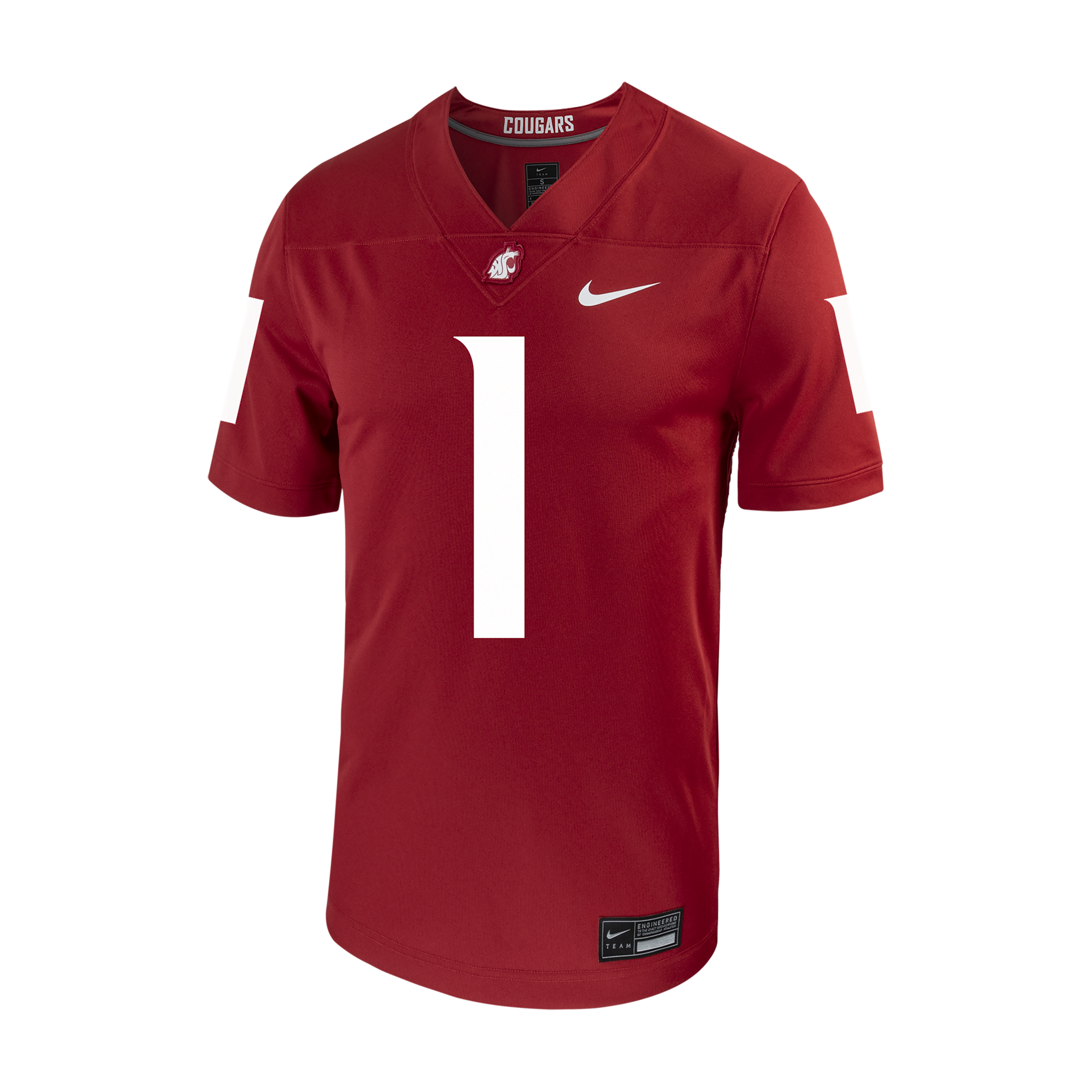 Nike Men's Washington State Cougars #1 Crimson Untouchable Game Football Jersey, XXL, Red