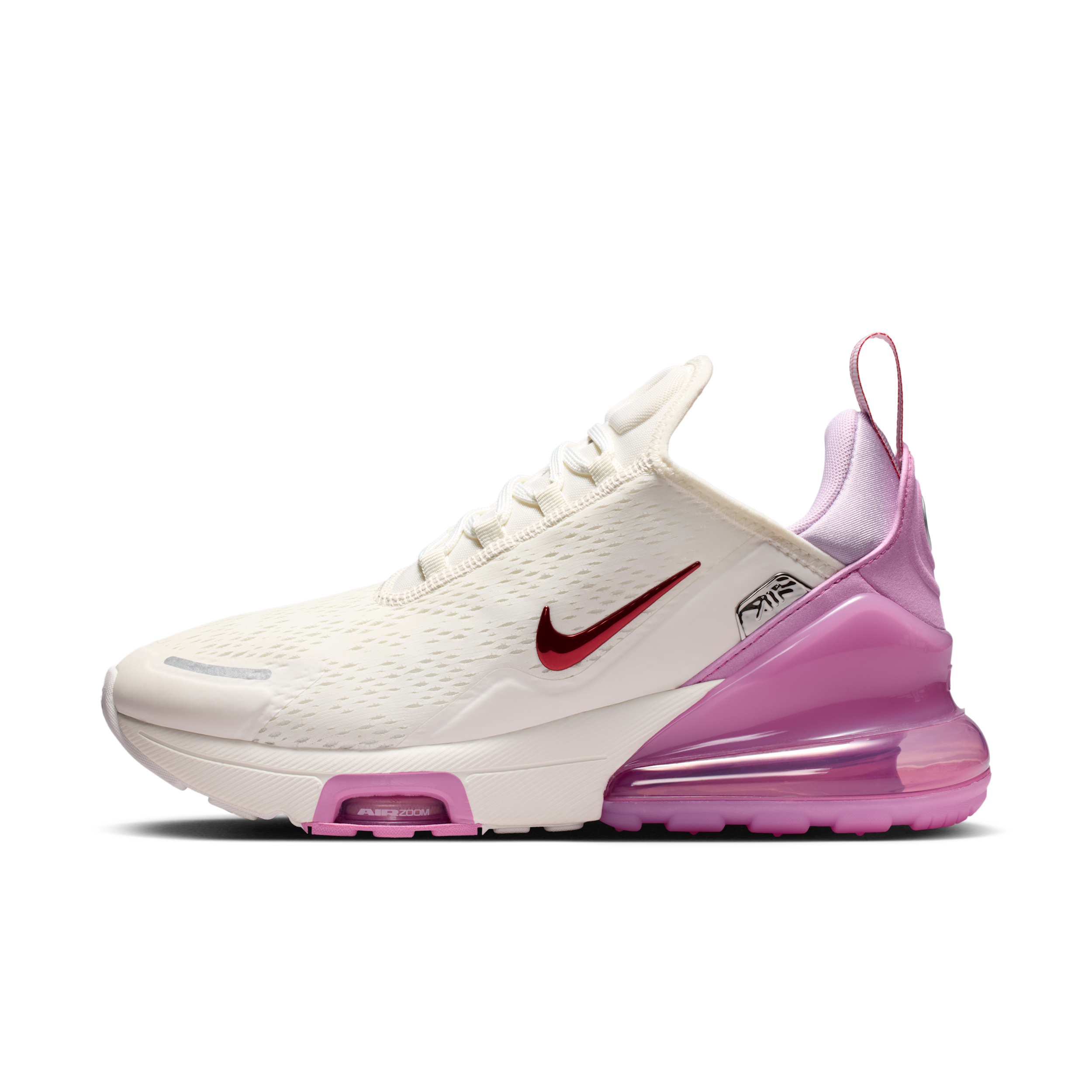 Nike Women's Air Max 270 Premium Shoes, Size 8, Sail/Lt Crimson/Magenta