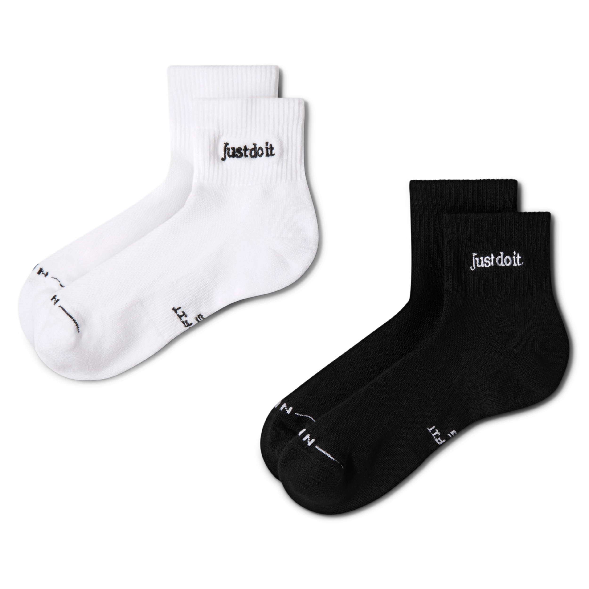 Nike Womens Everyday Elevated JDI Ankle Socks 2 Pack - Adult - White / Black / White