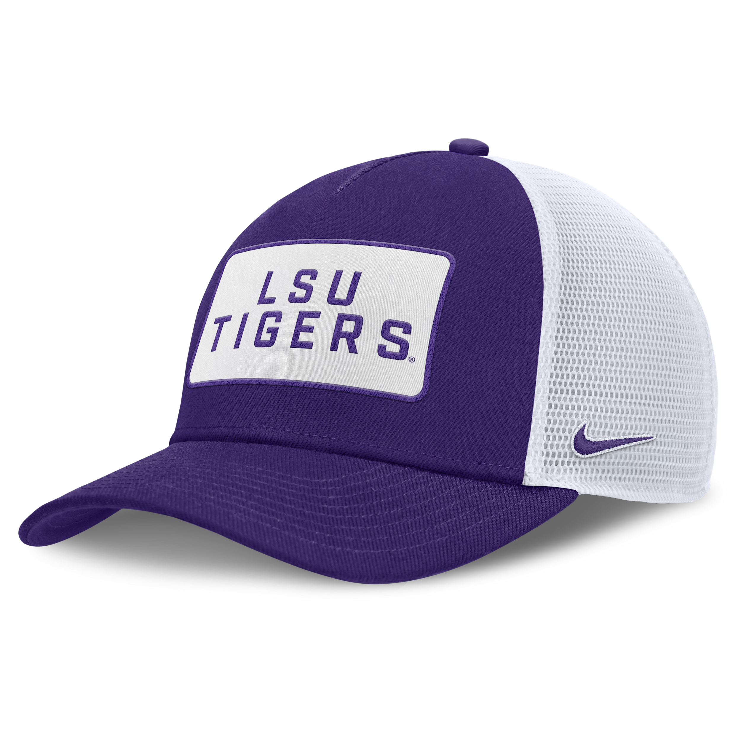LSU On-Field Rise Nike Men's College Trucker Adjustable Hat in Purple | NC97086KLSN-EST