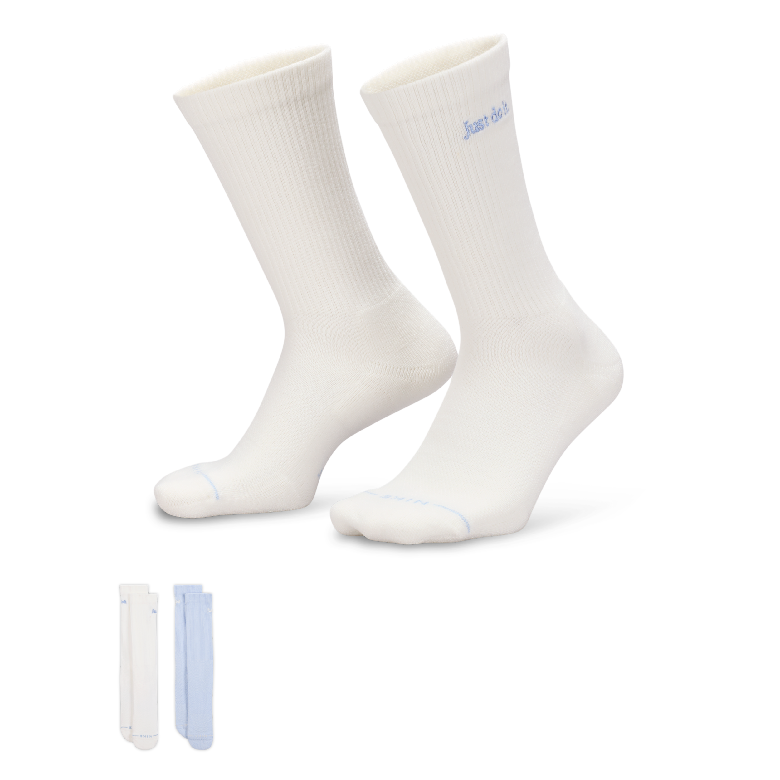Nike Unisex Everyday Elevated Crew Socks (2 Pairs) in White | IH8594-903