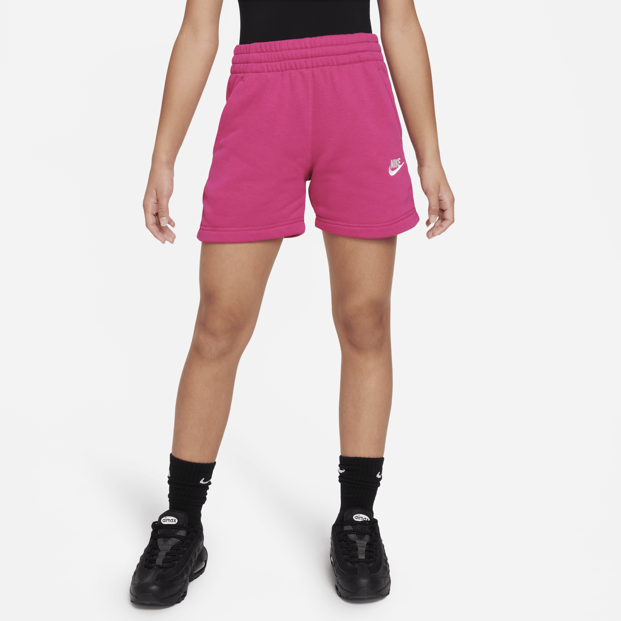 Nike Sportswear Club Fleece Big Kids' (girls') 5" French Terry Shorts In Pink