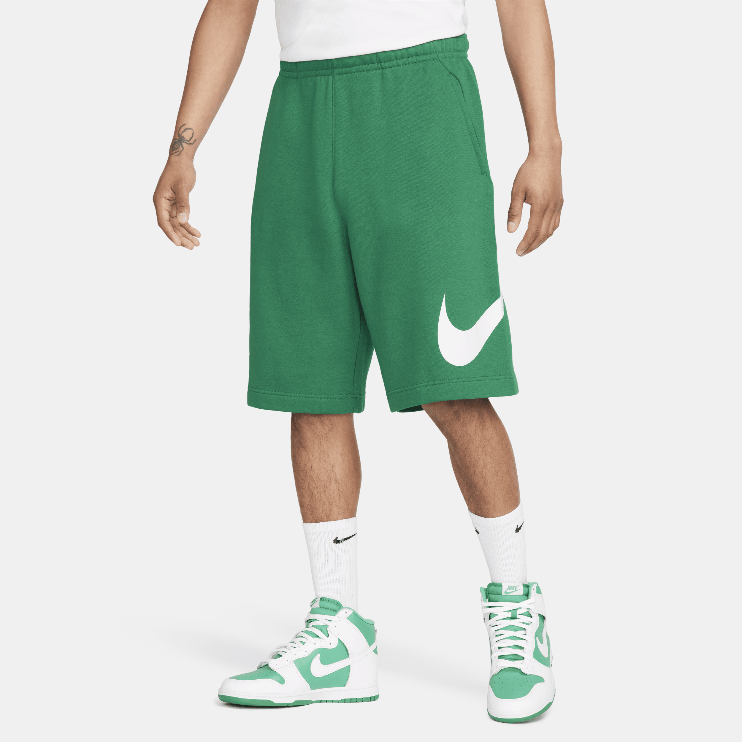 Shop Nike Men's  Sportswear Club Graphic Shorts In Green