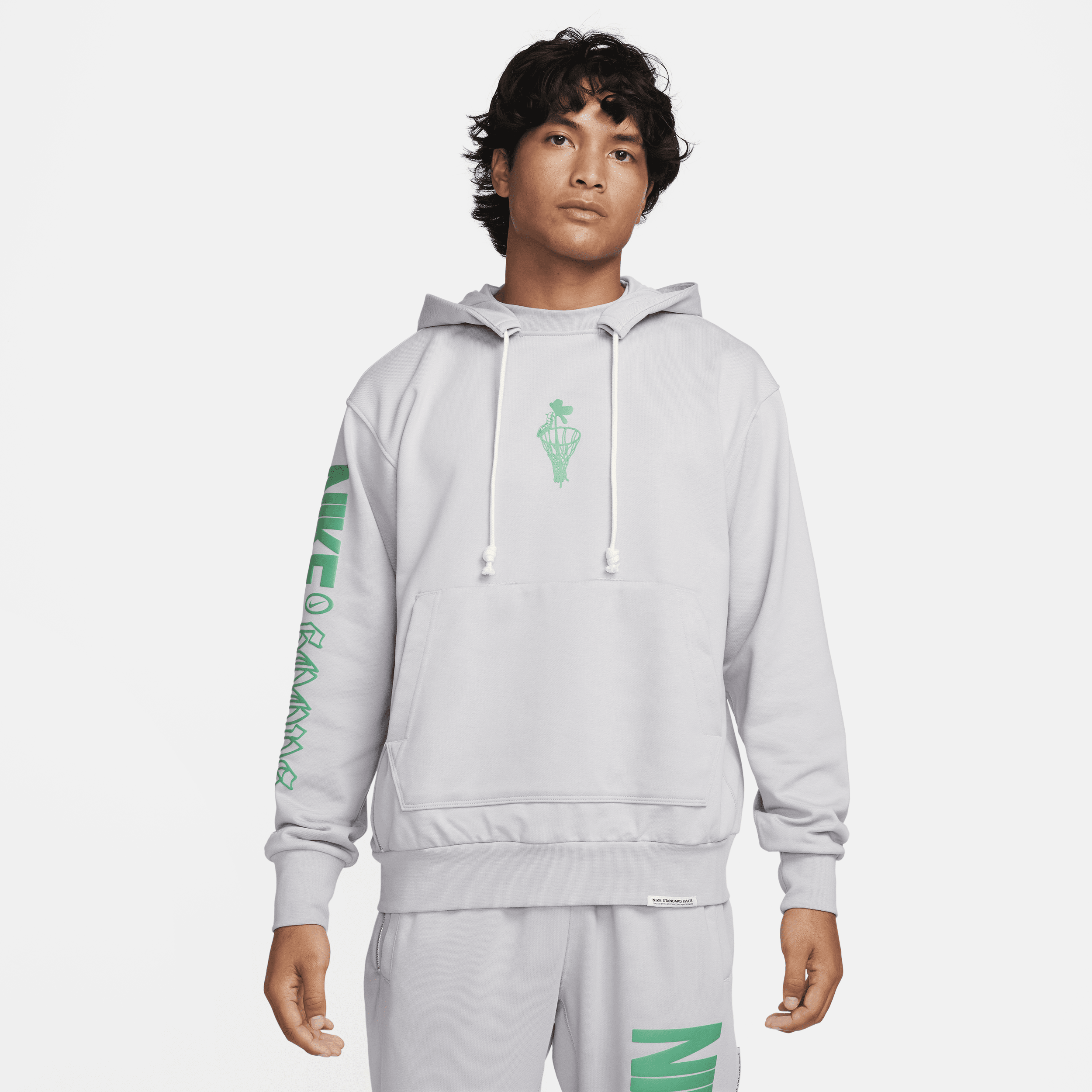 Nike Men's Standard Issue Dri-fit Pullover Hoodie In Grey