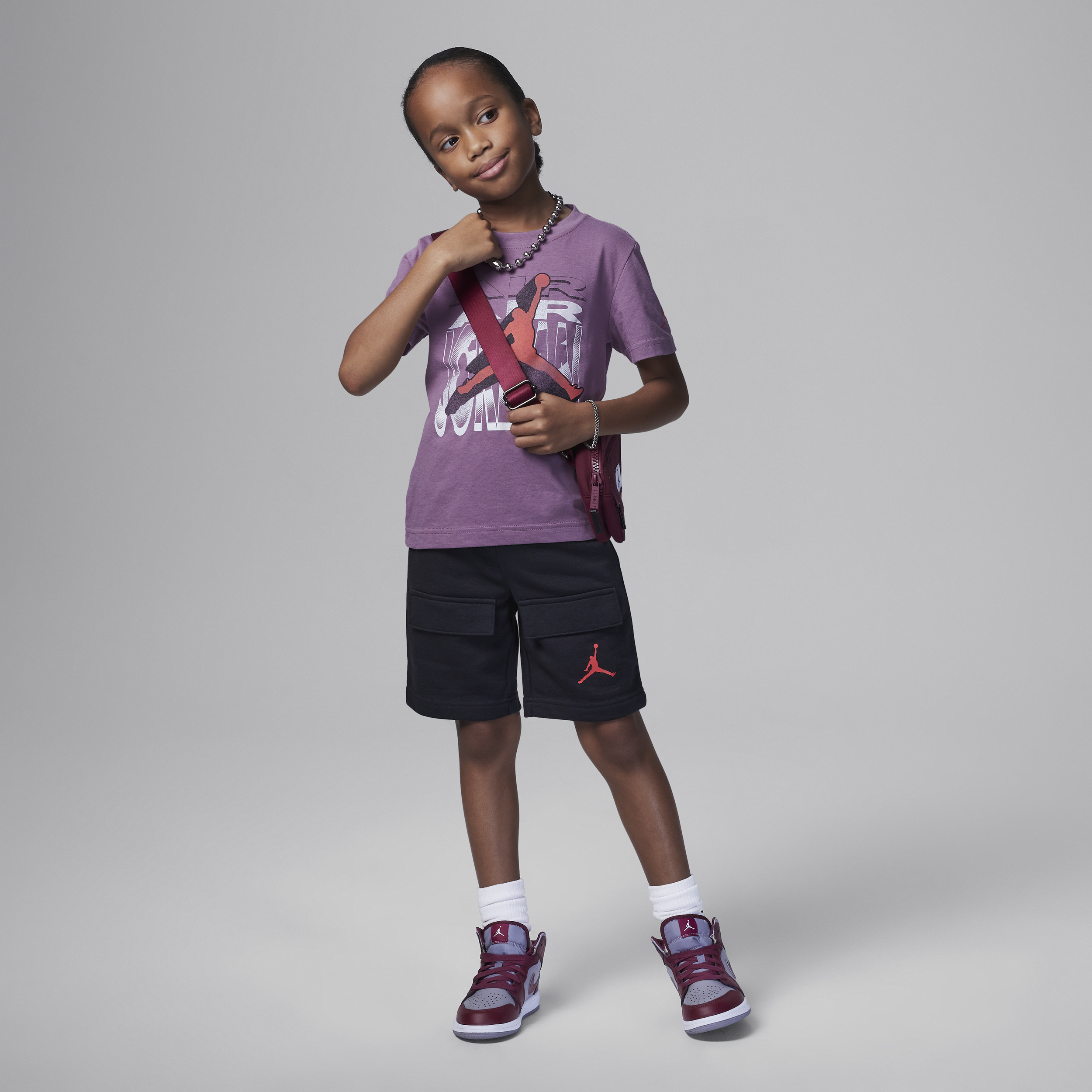 Jordan Air 3-d Little Kids' 2-piece Shorts Set In Black