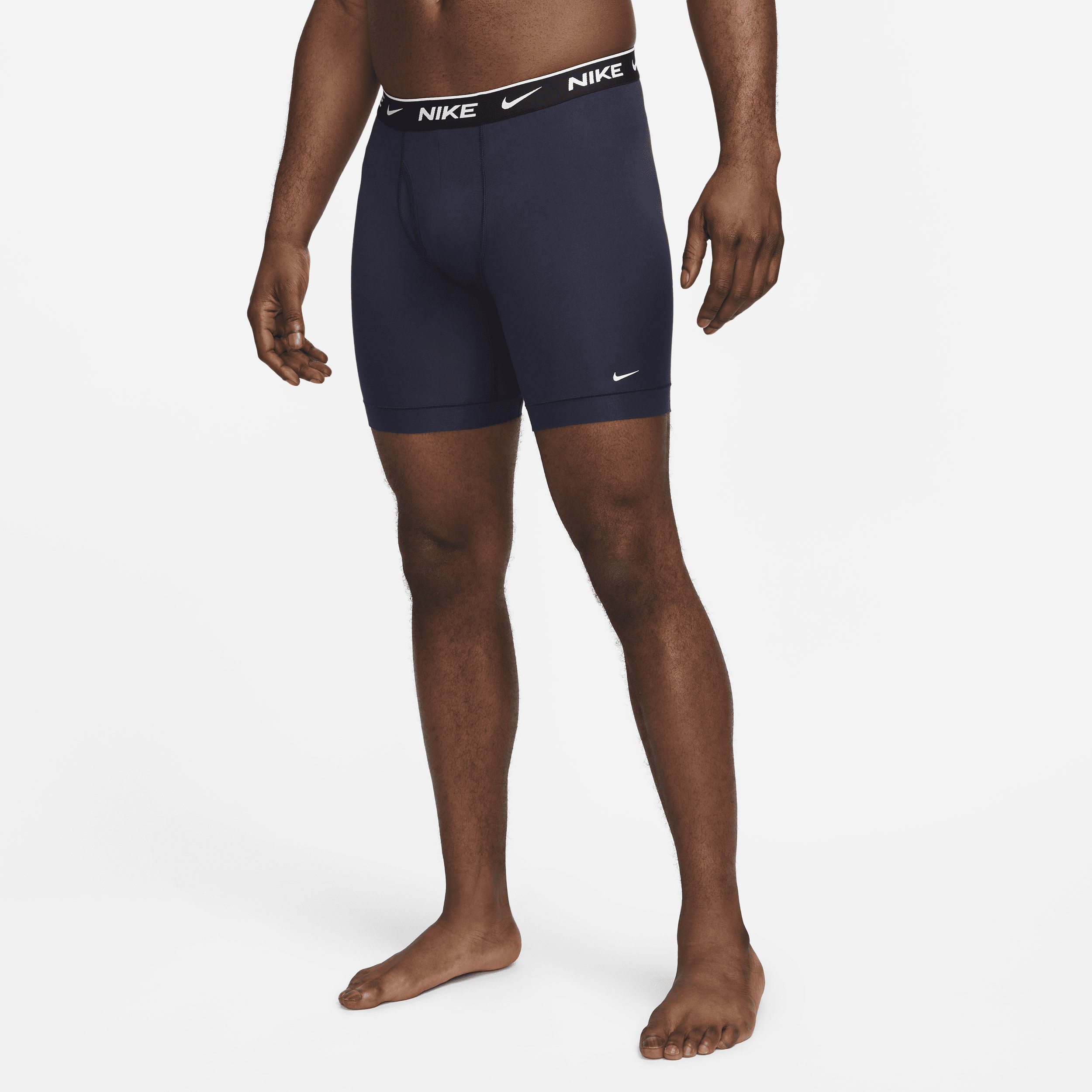 Nike Men's Dri-fit Essential Cotton Stretch Long Boxer Briefs In Blue